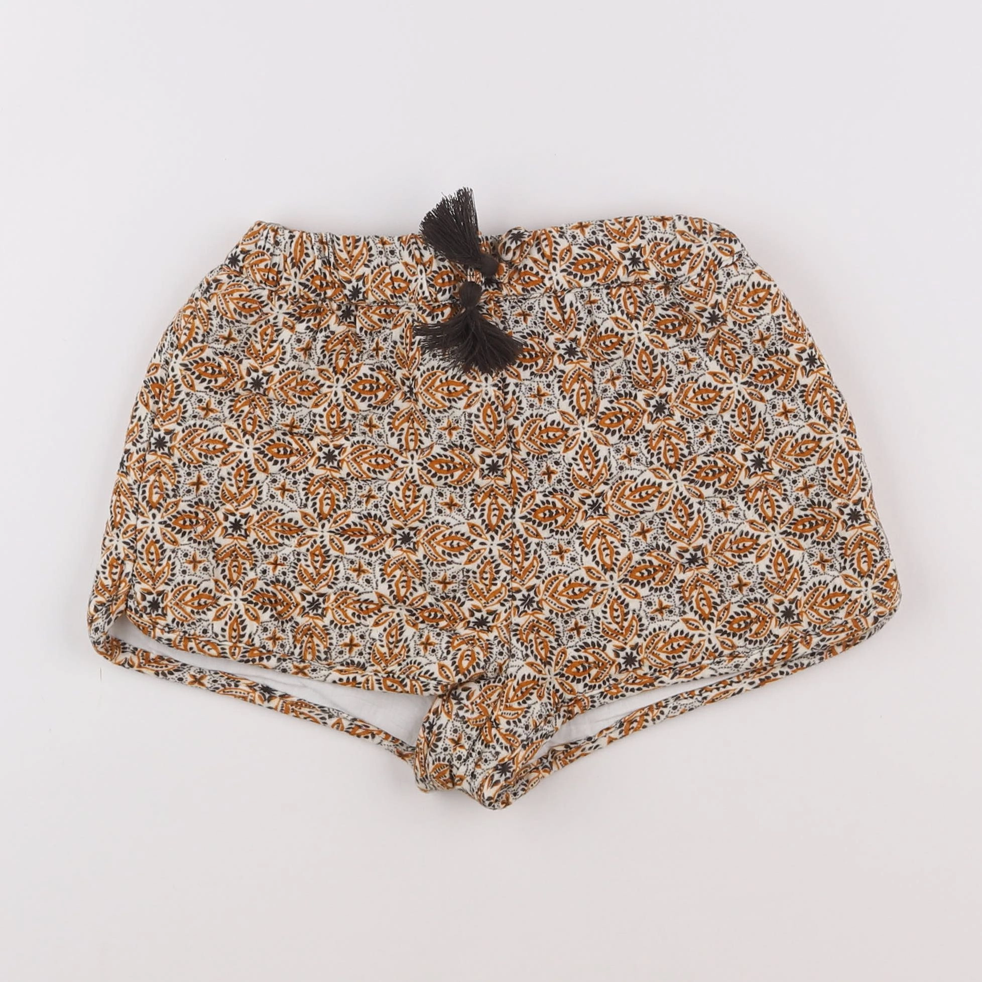 Vertbaudet - short marron, jaune - 8 ans