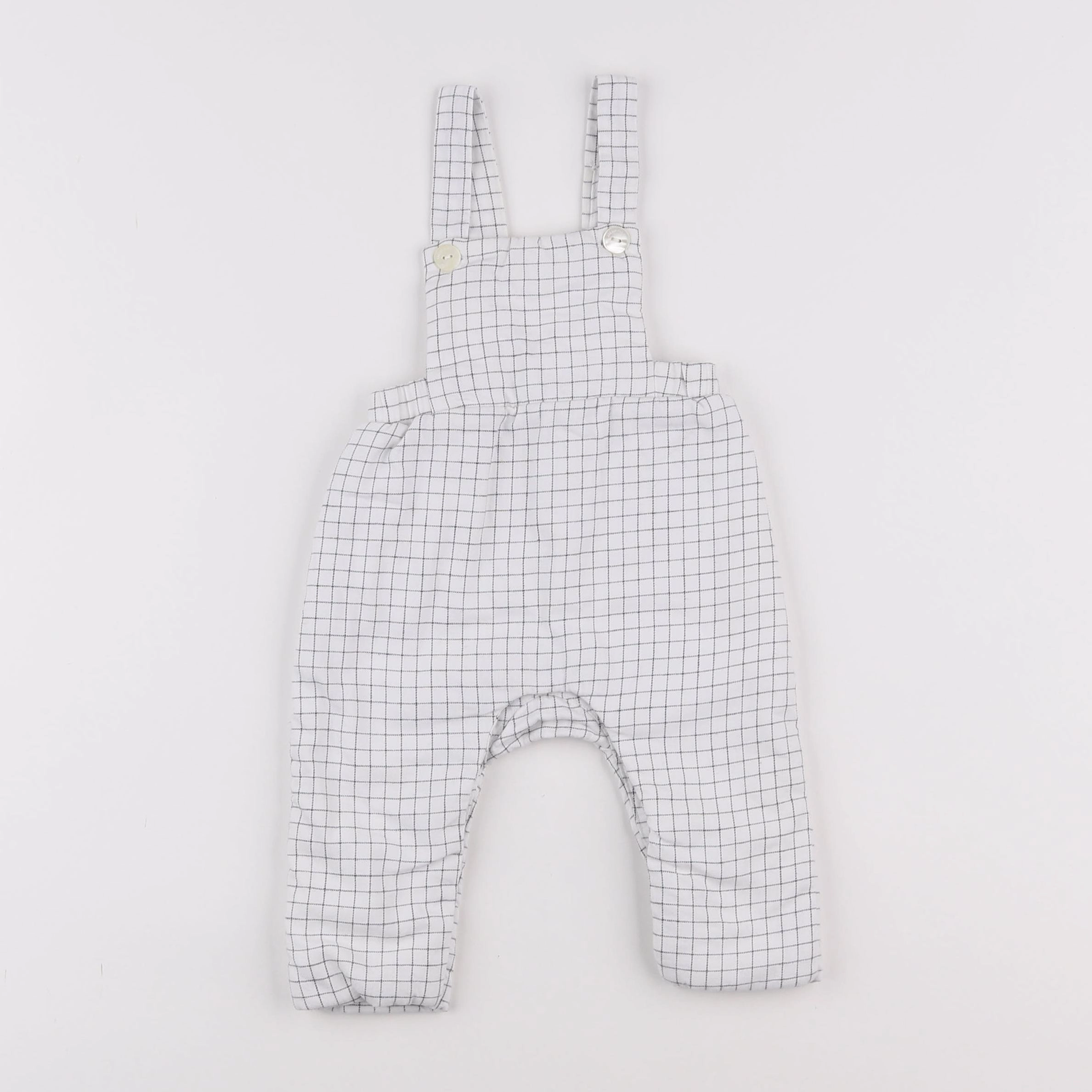 Jacadi - salopette doublé blanc, gris - 6 mois