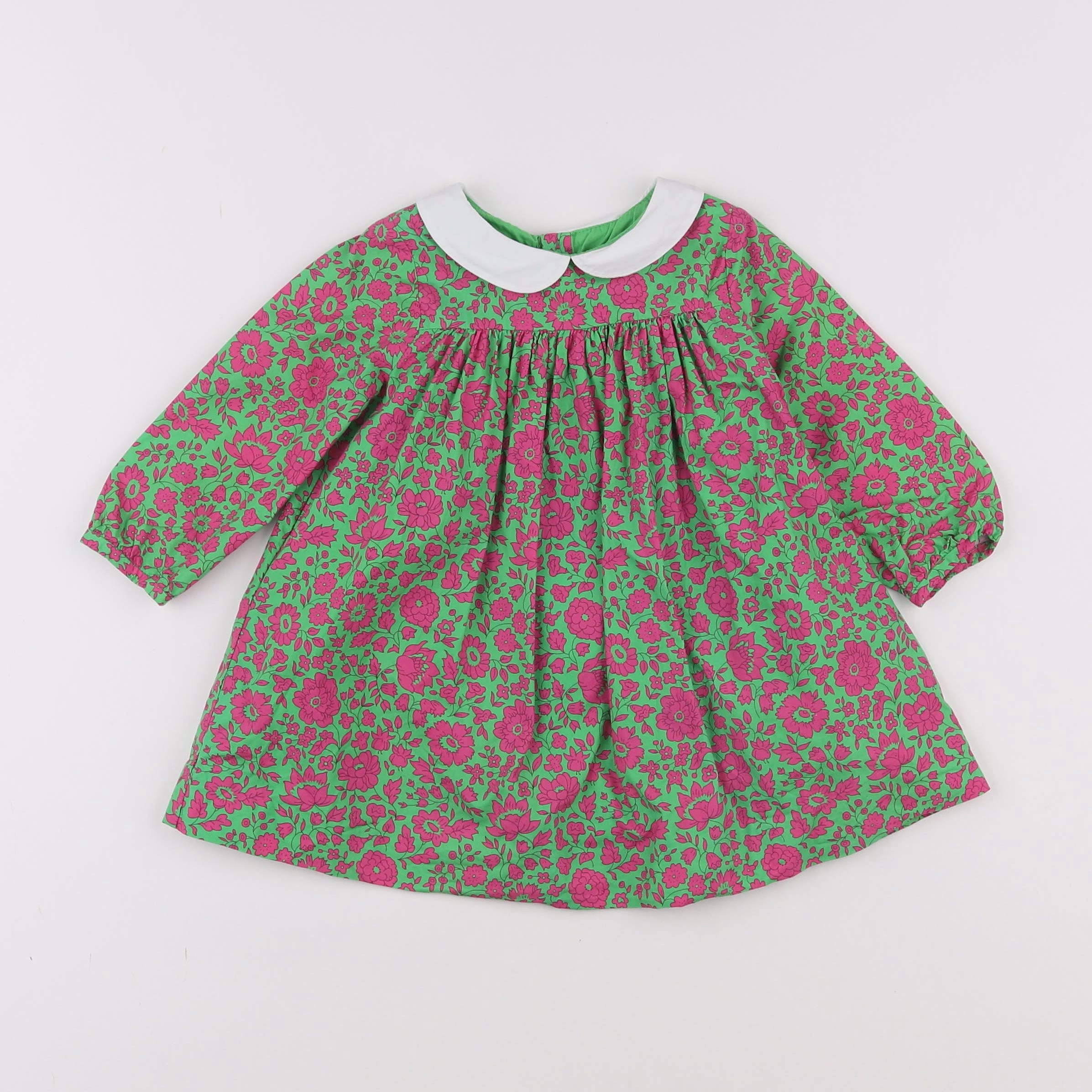 Jacadi - robe liberty vert - 12 mois