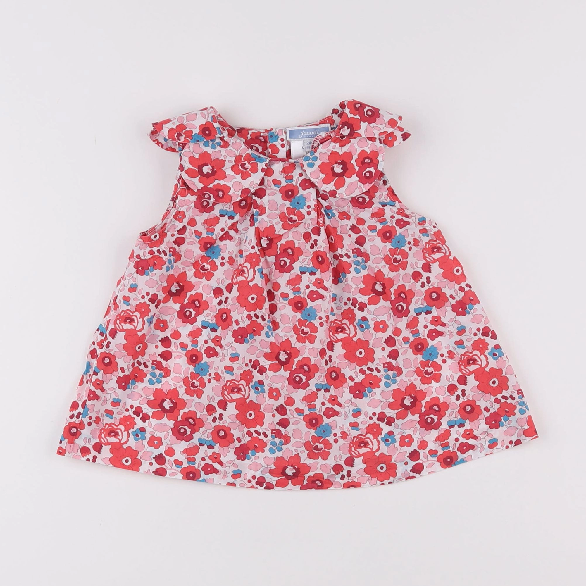 Jacadi - robe liberty rouge, rose - 6 mois