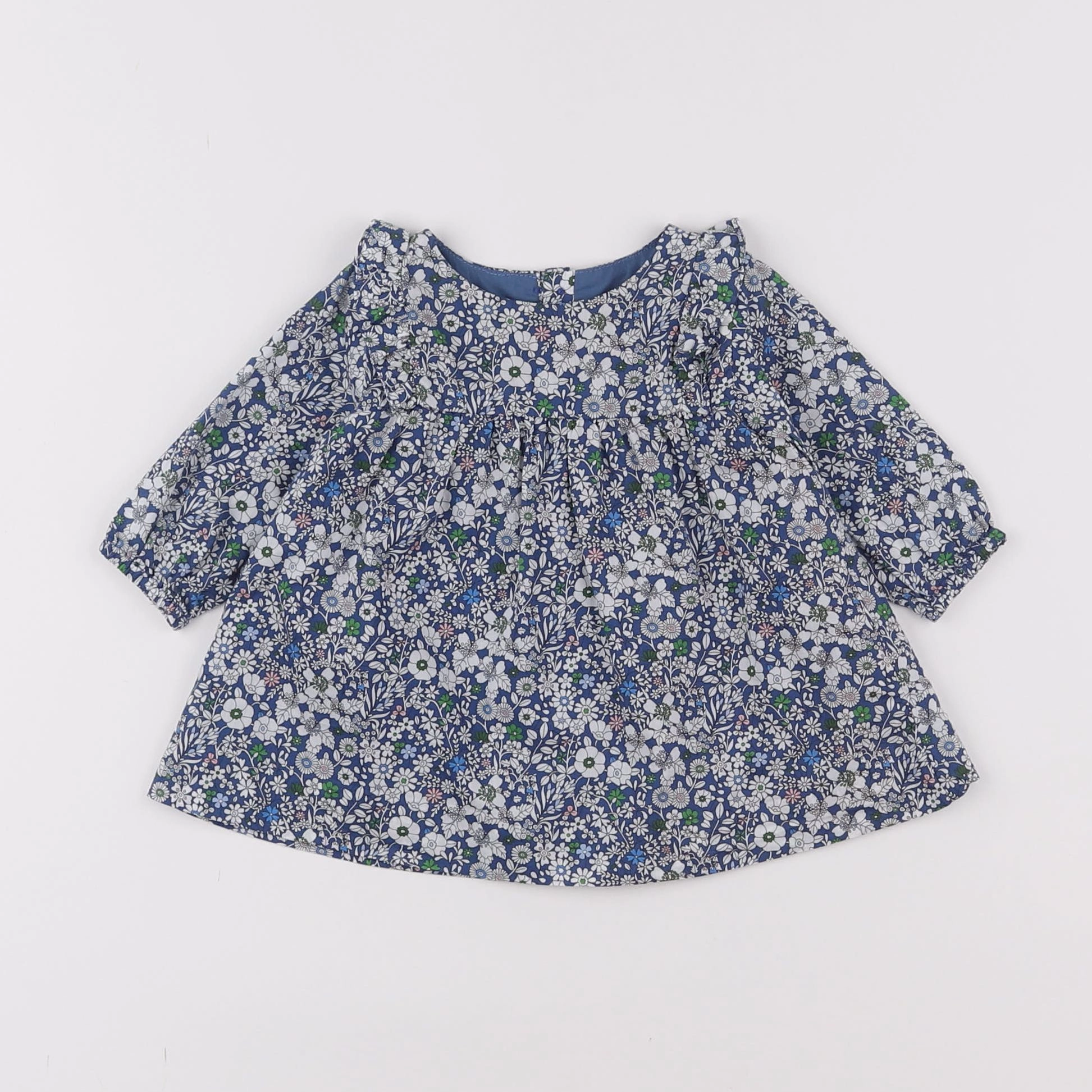 Jacadi - robe liberty bleu - 1 mois
