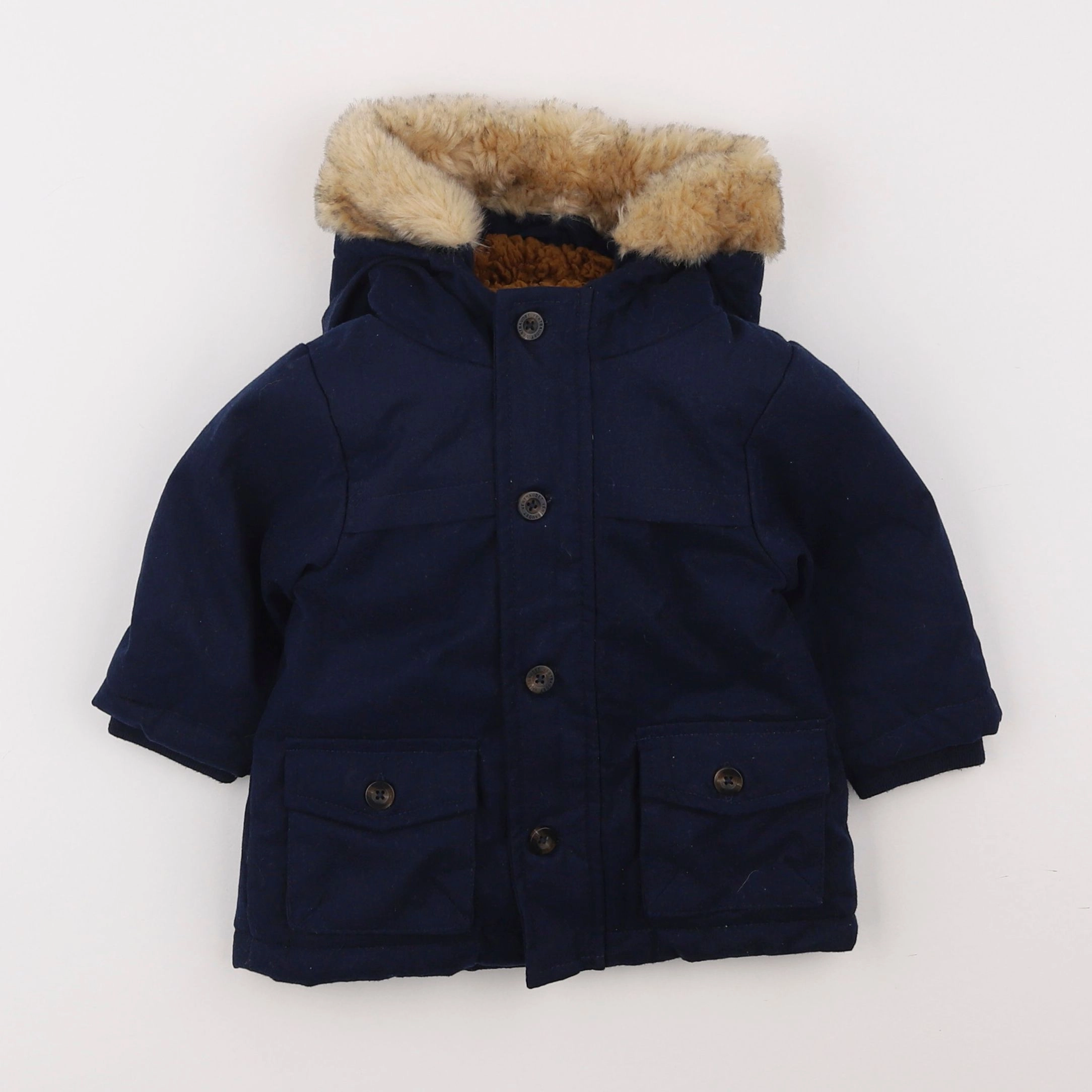 Vertbaudet - manteau bleu - 6 mois