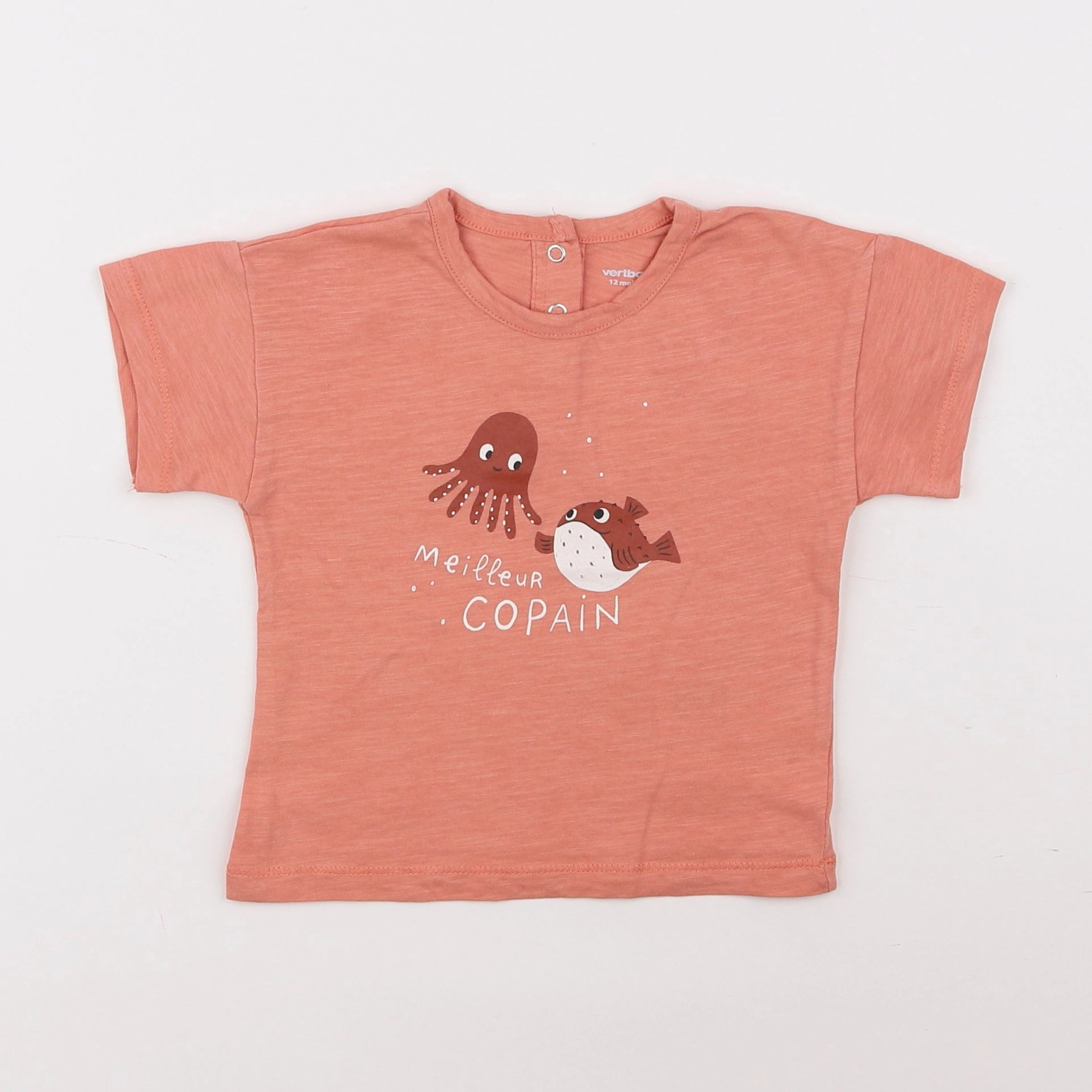 Vertbaudet - tee-shirt orange - 12 mois