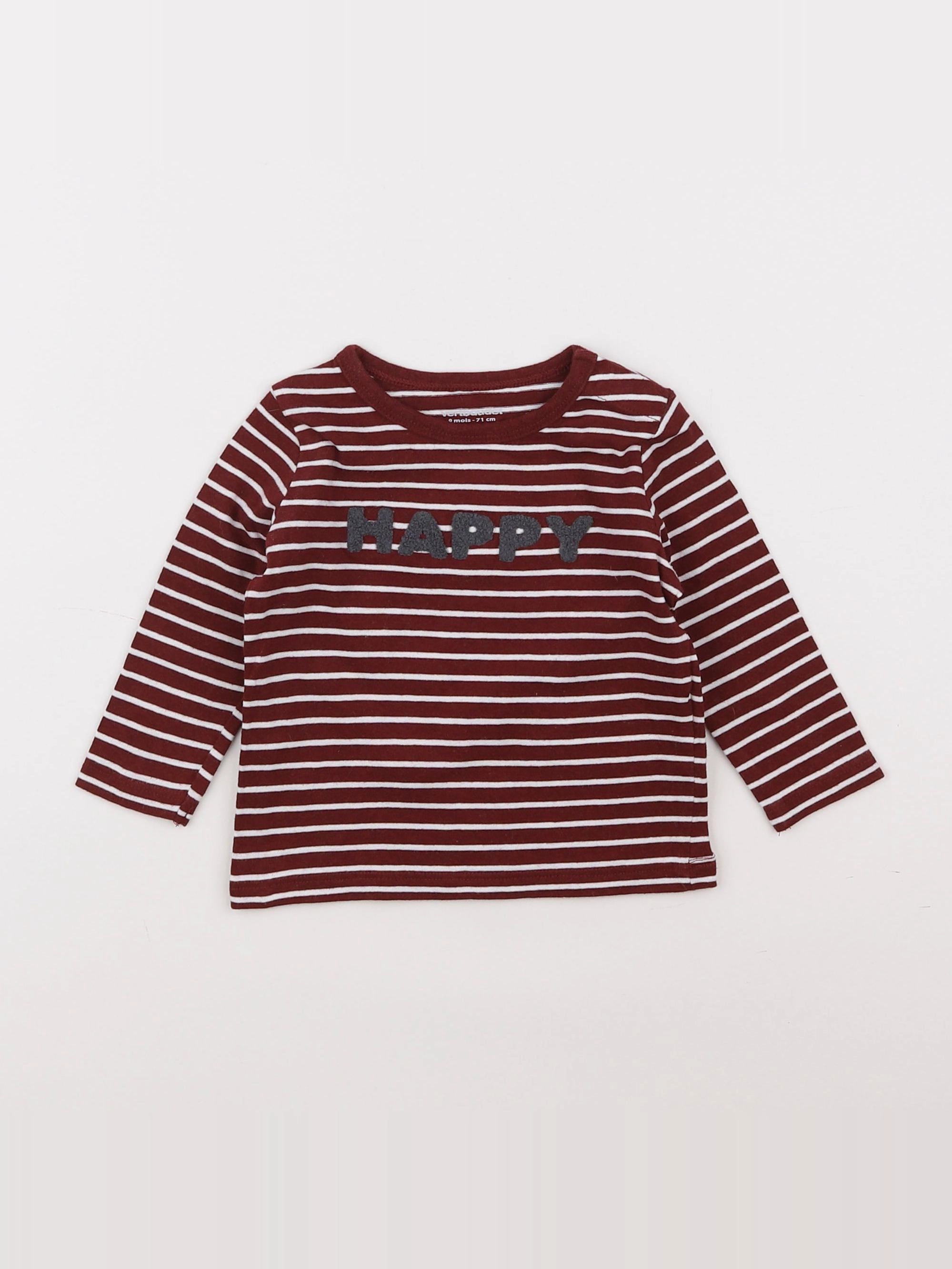 Vertbaudet - tee-shirt rouge - 9 mois