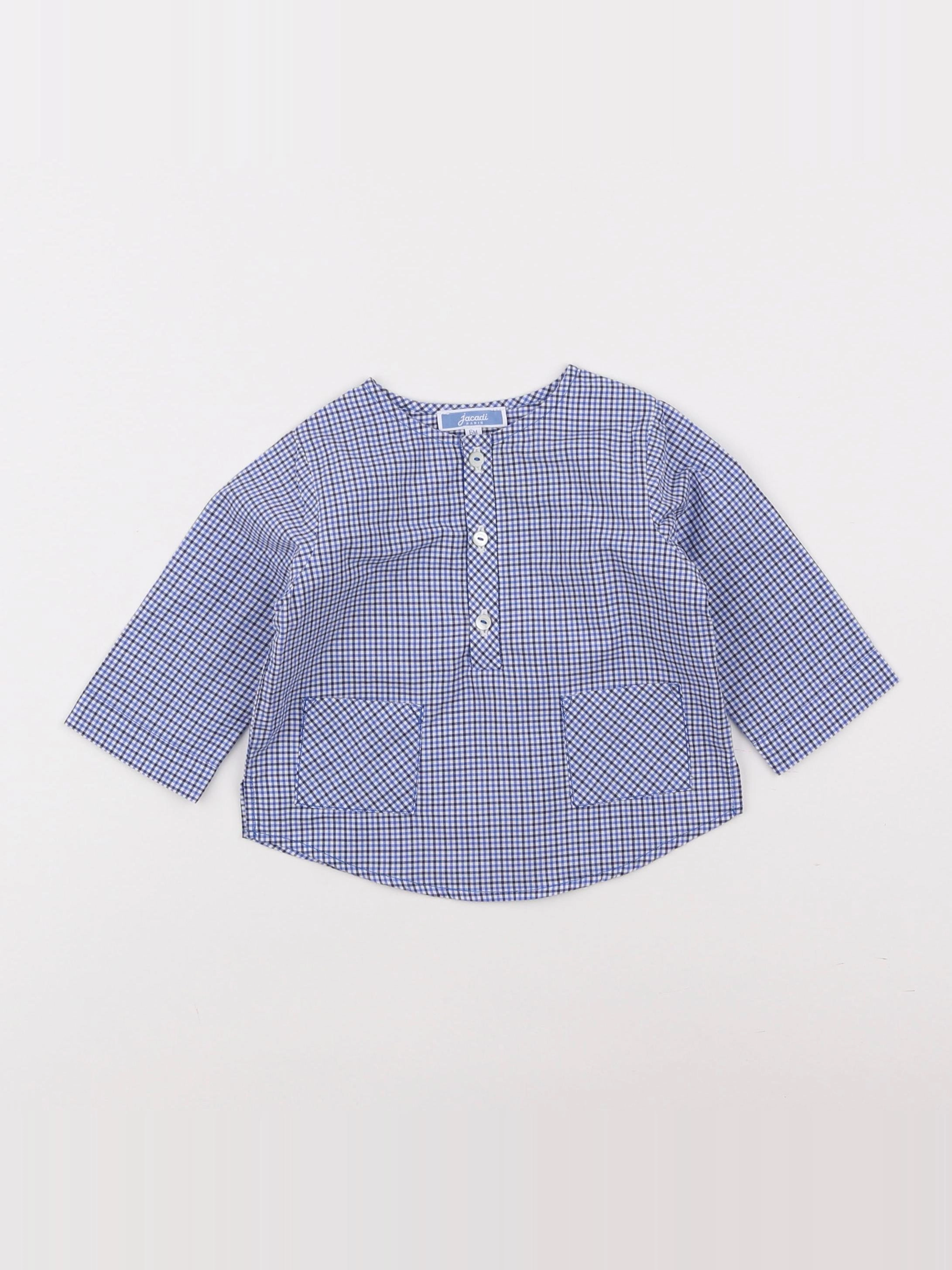 Jacadi - chemise blanc, bleu - 6 mois