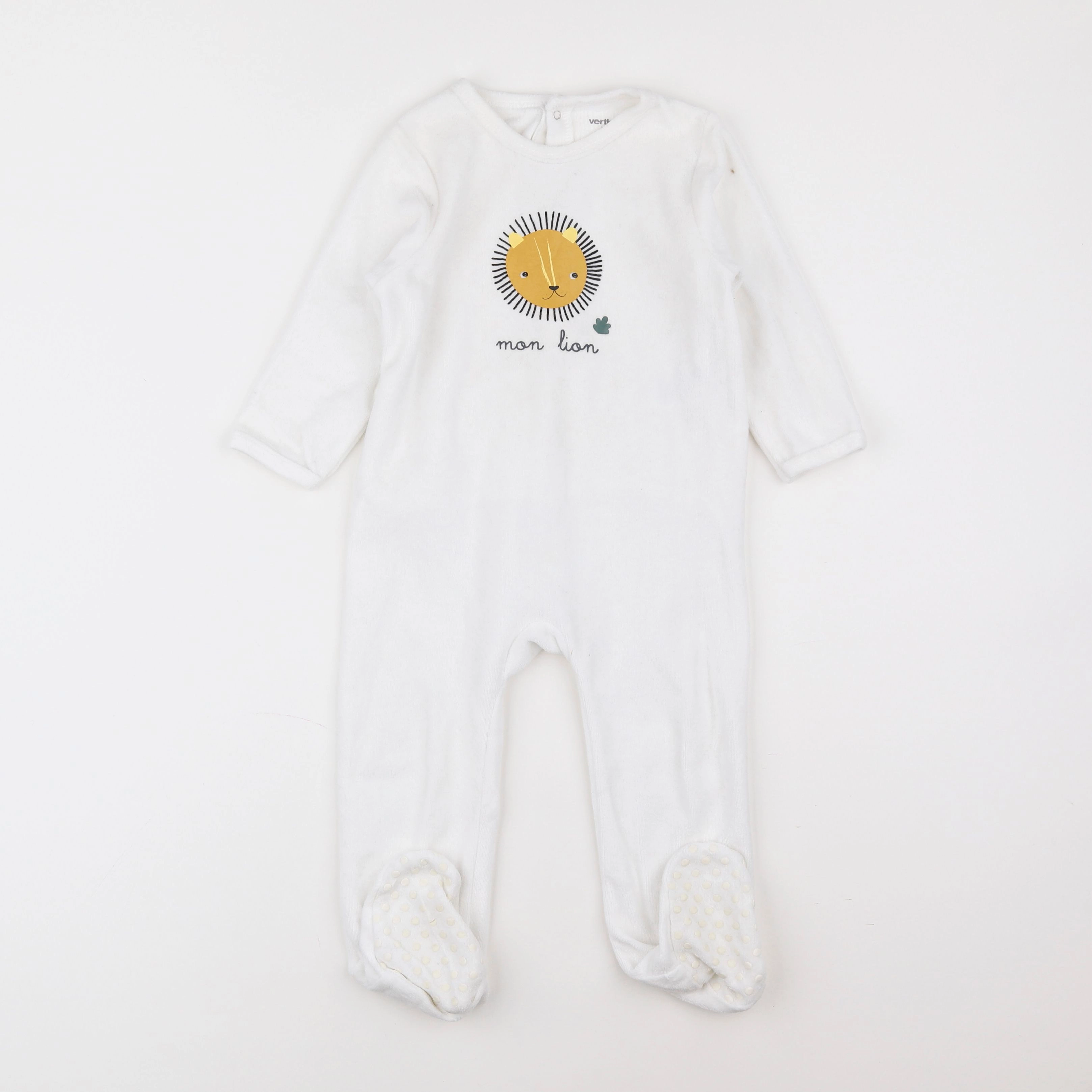 Vertbaudet - pyjama velours blanc - 2 ans