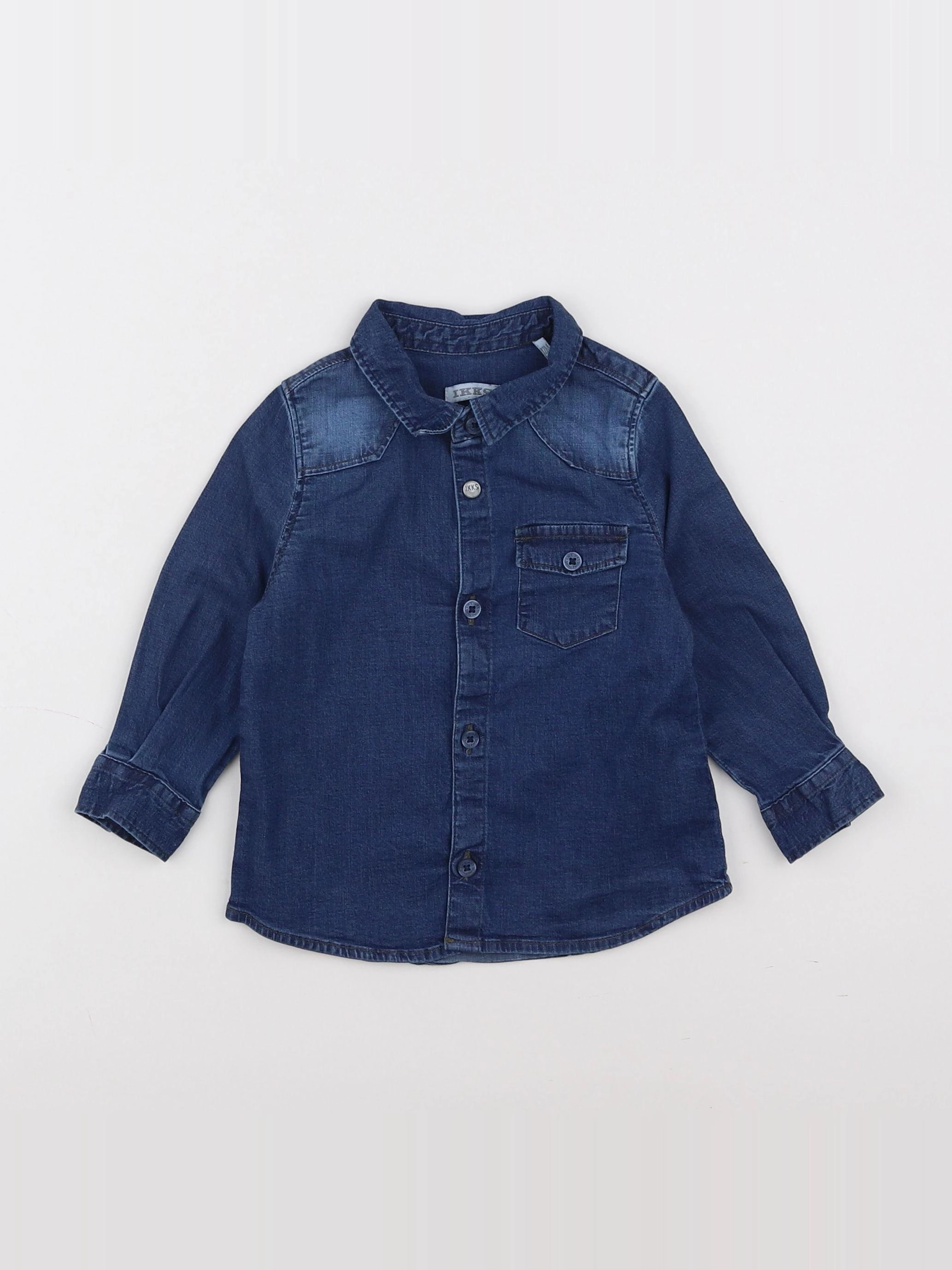 IKKS - chemise imprimé au dos bleu - 12 mois