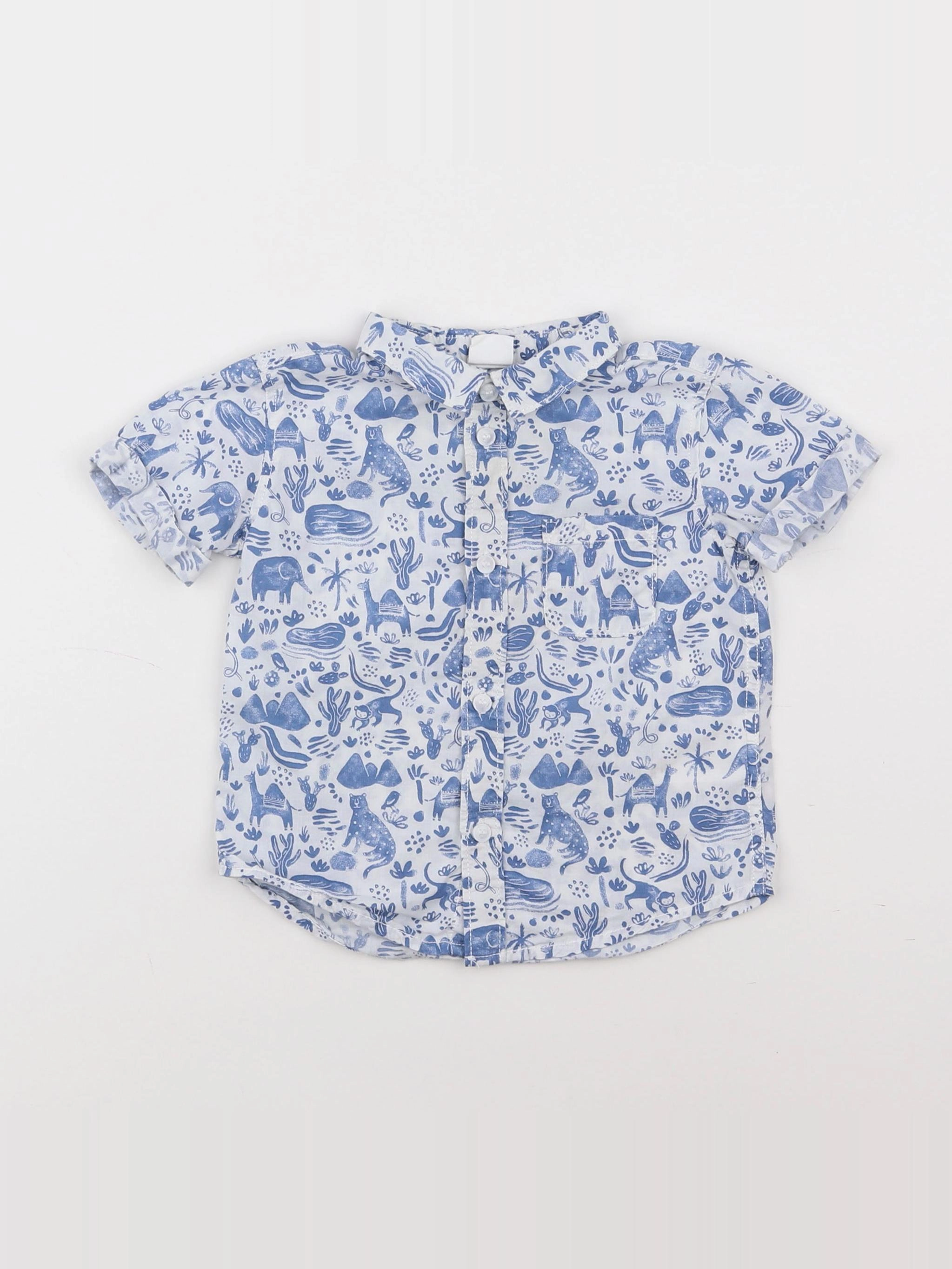 H&M - chemise bleu - 6/9 mois