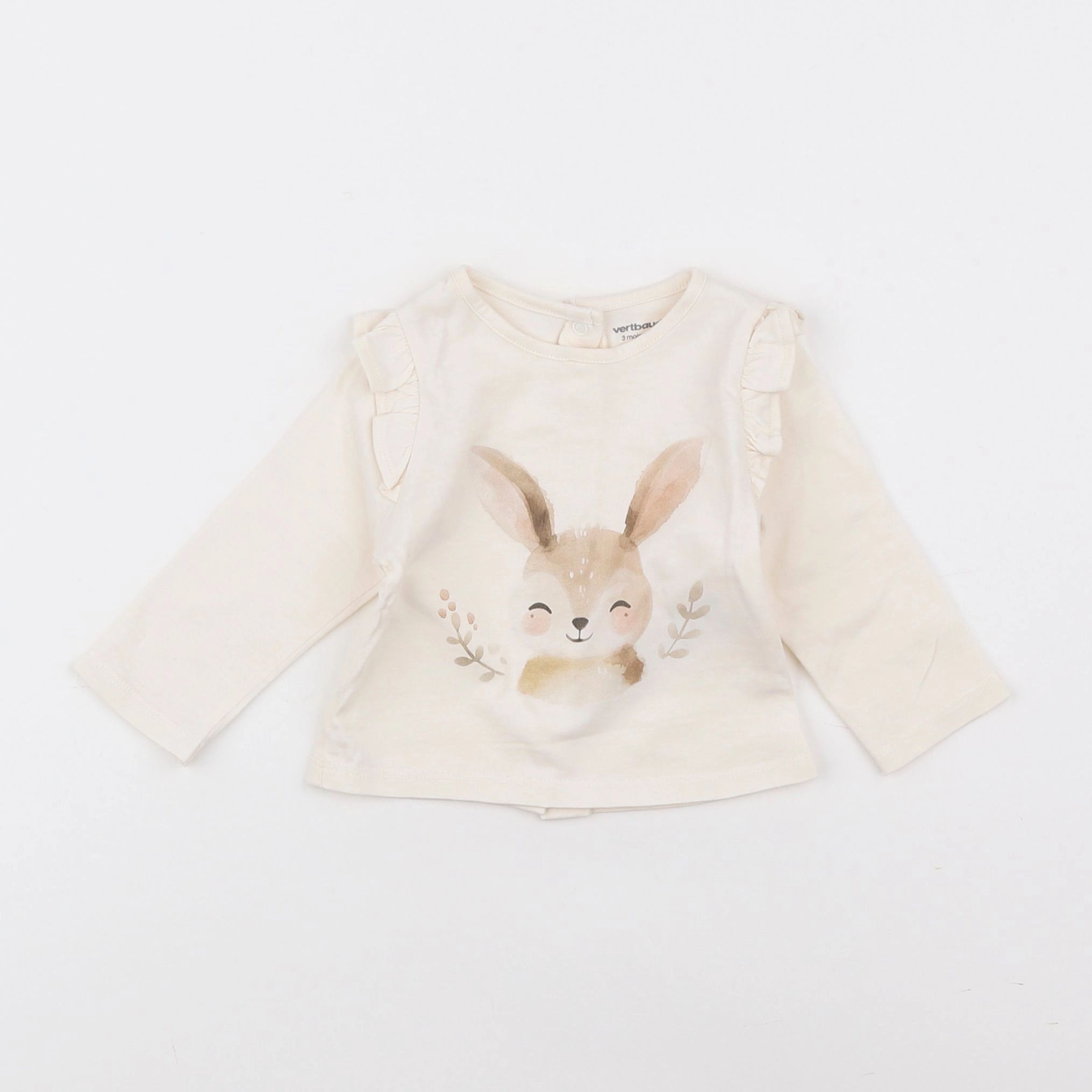 Vertbaudet - tee-shirt beige - 3 mois
