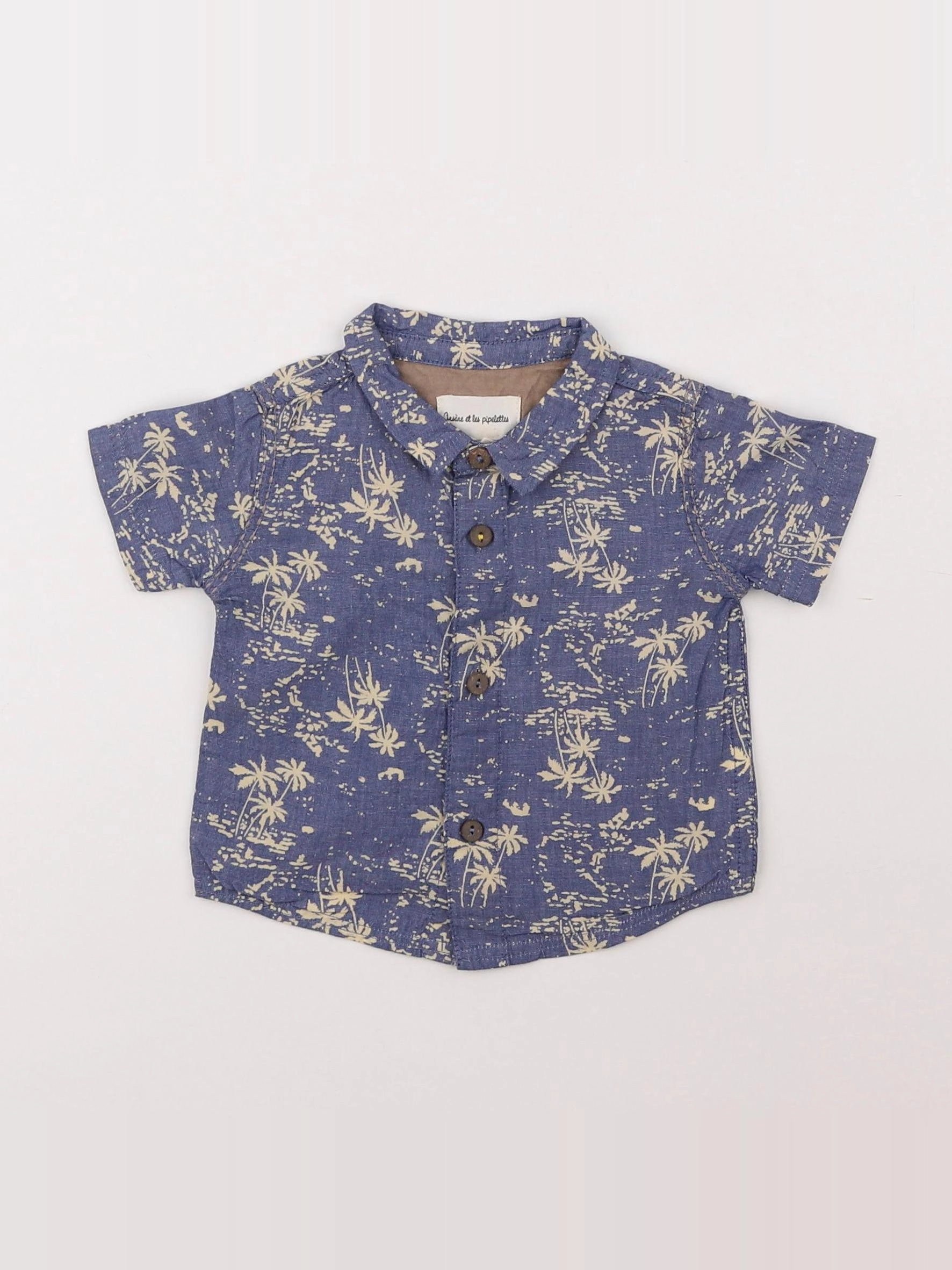 Arsène et les pipelettes - chemise bleu - 6 mois