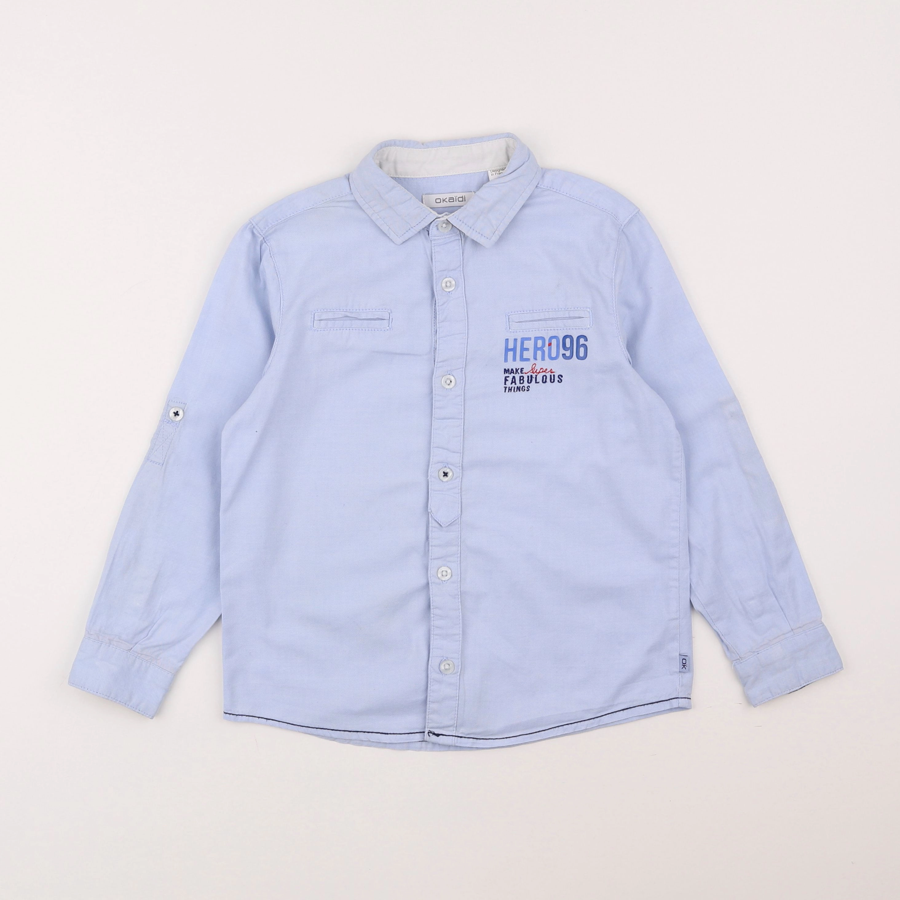 Okaidi - chemise bleu - 6 ans