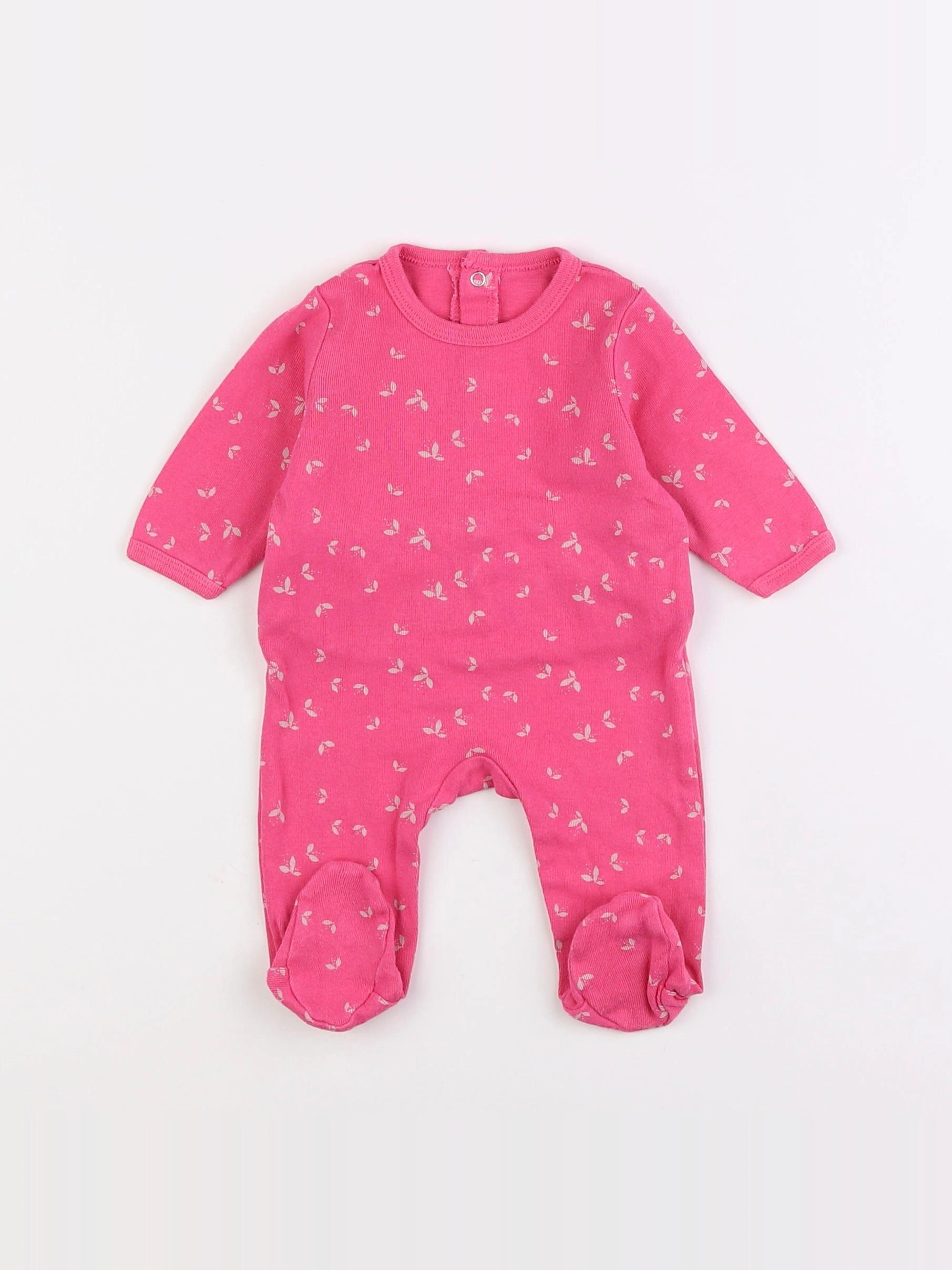 Vertbaudet - pyjama coton rose - 1 mois