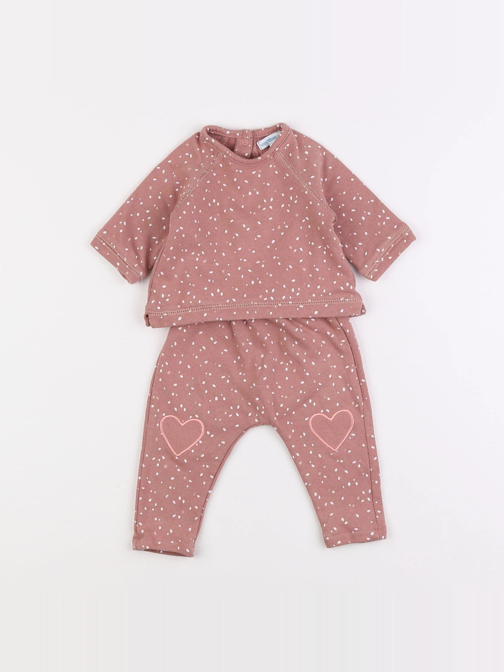 Vertbaudet - ensemble rose - 1 mois