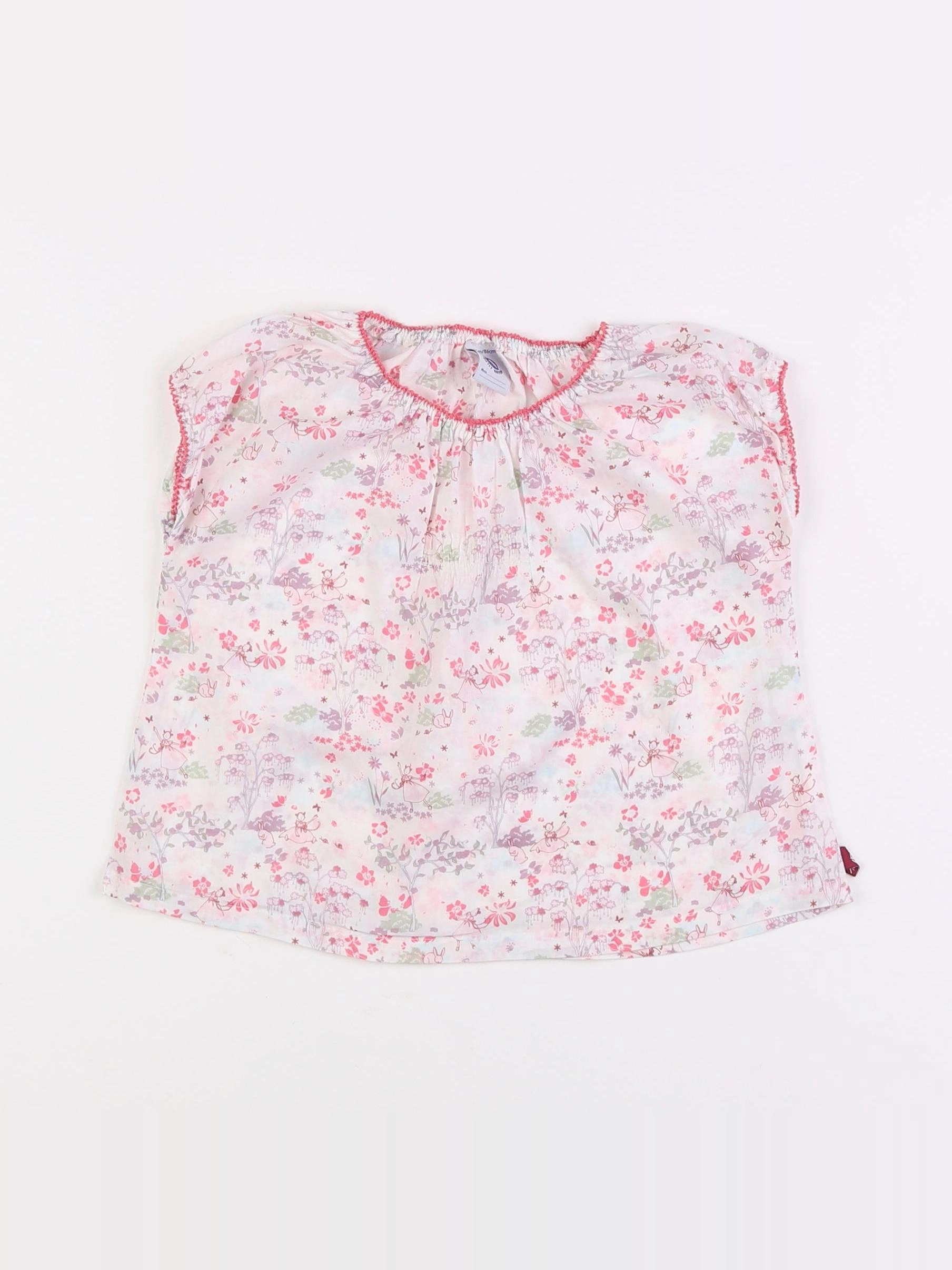 Petit Bateau - blouse rose - 2 ans