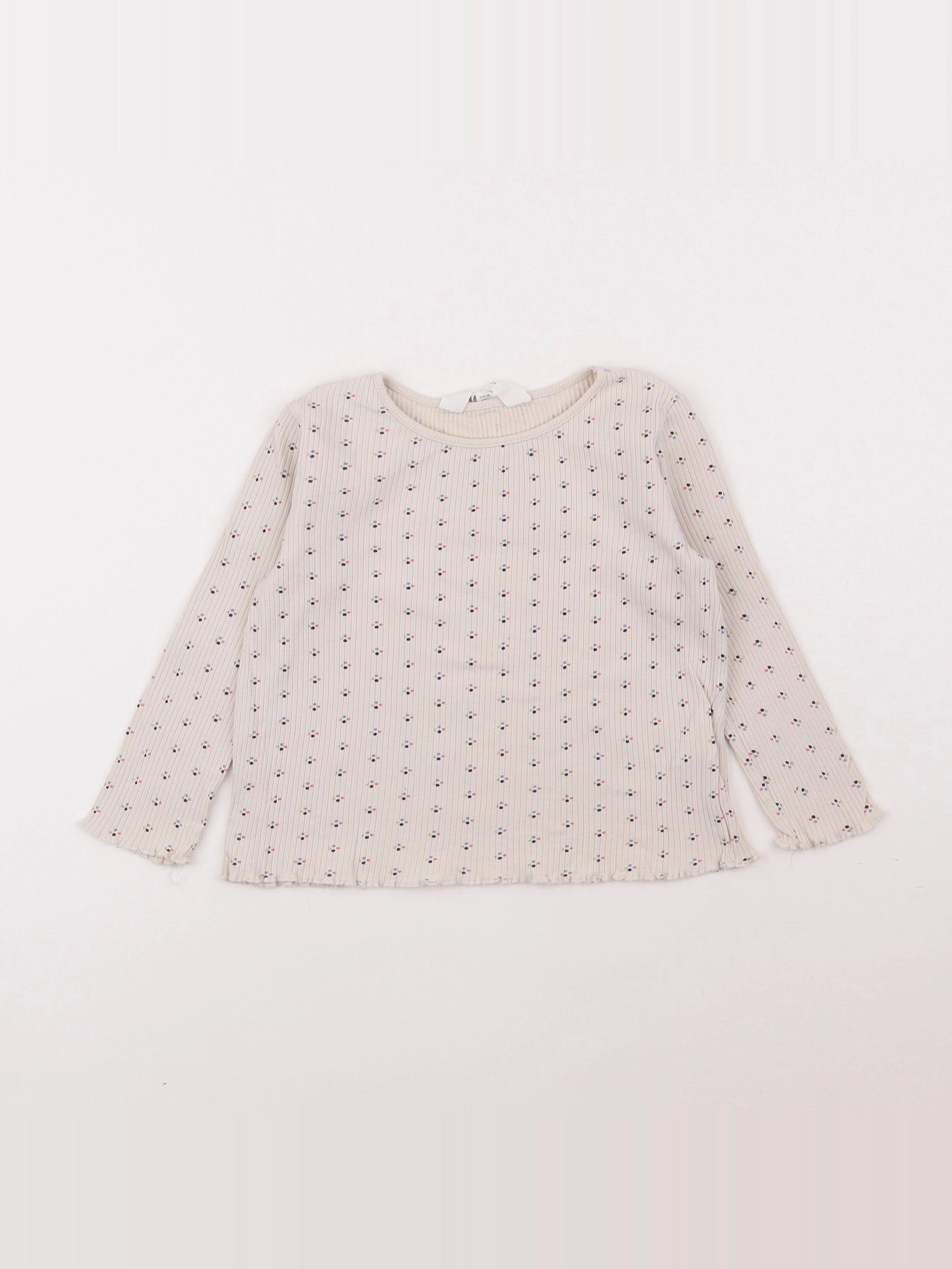 H&M - tee-shirt beige - 2/4 ans
