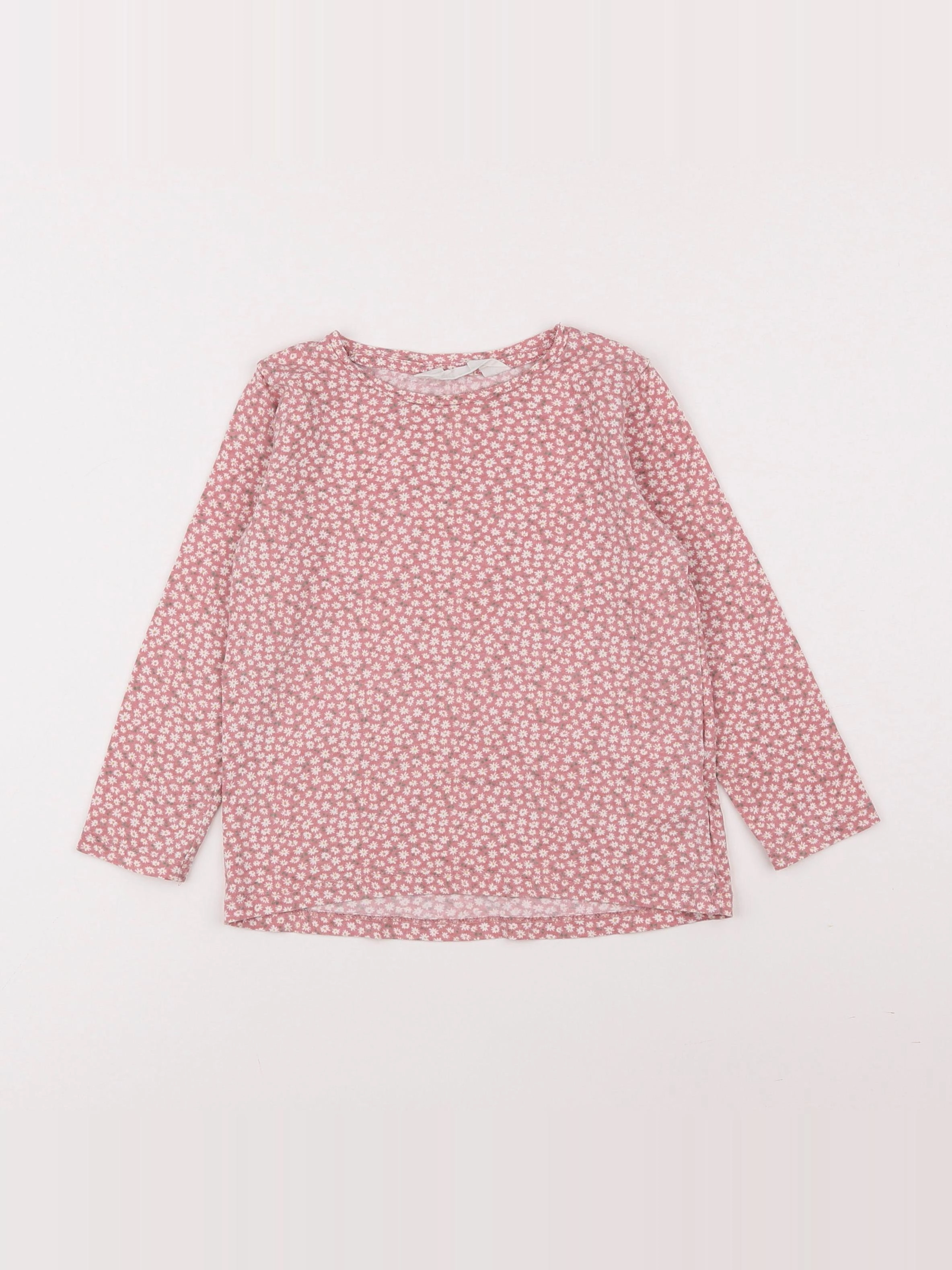 H&M - tee-shirt rose - 2/4 ans