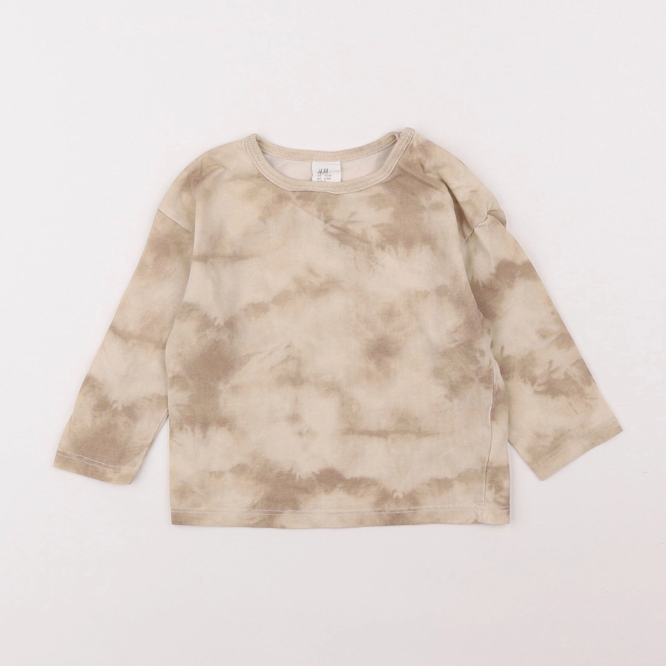 H&M - tee-shirt marron, beige - 6/9 mois