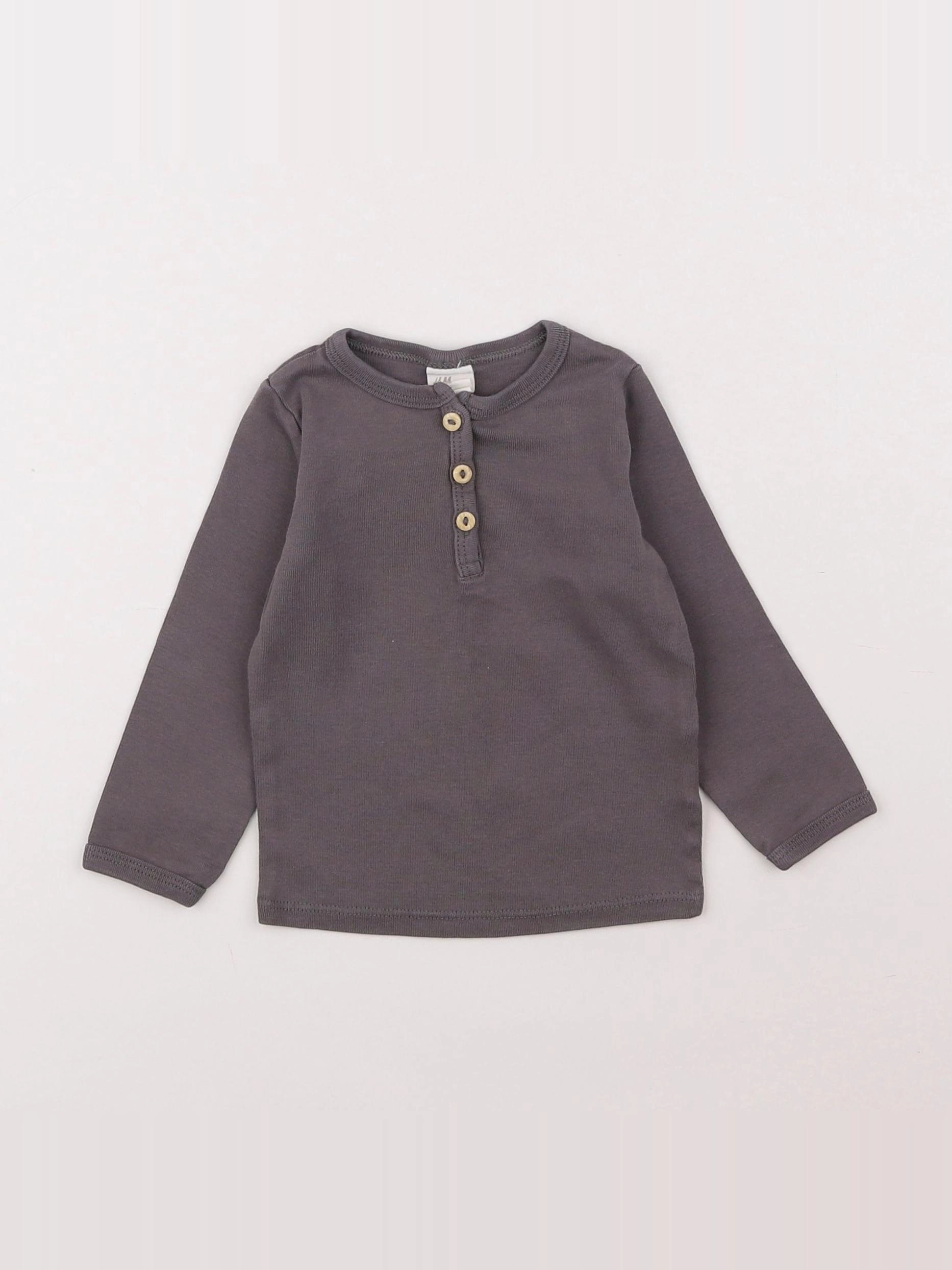 H&M - tee-shirt gris - 6/9 mois