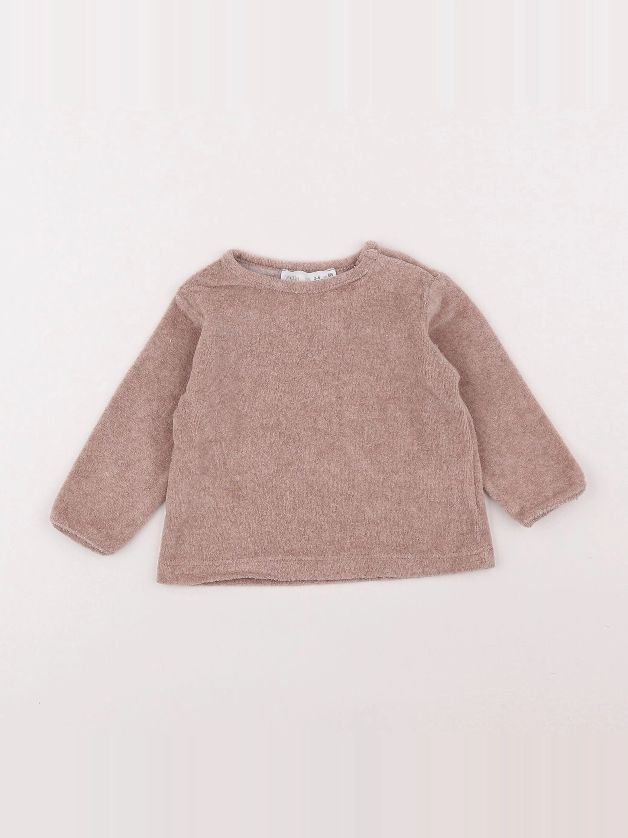 Zara - sweat marron - 3/6 mois