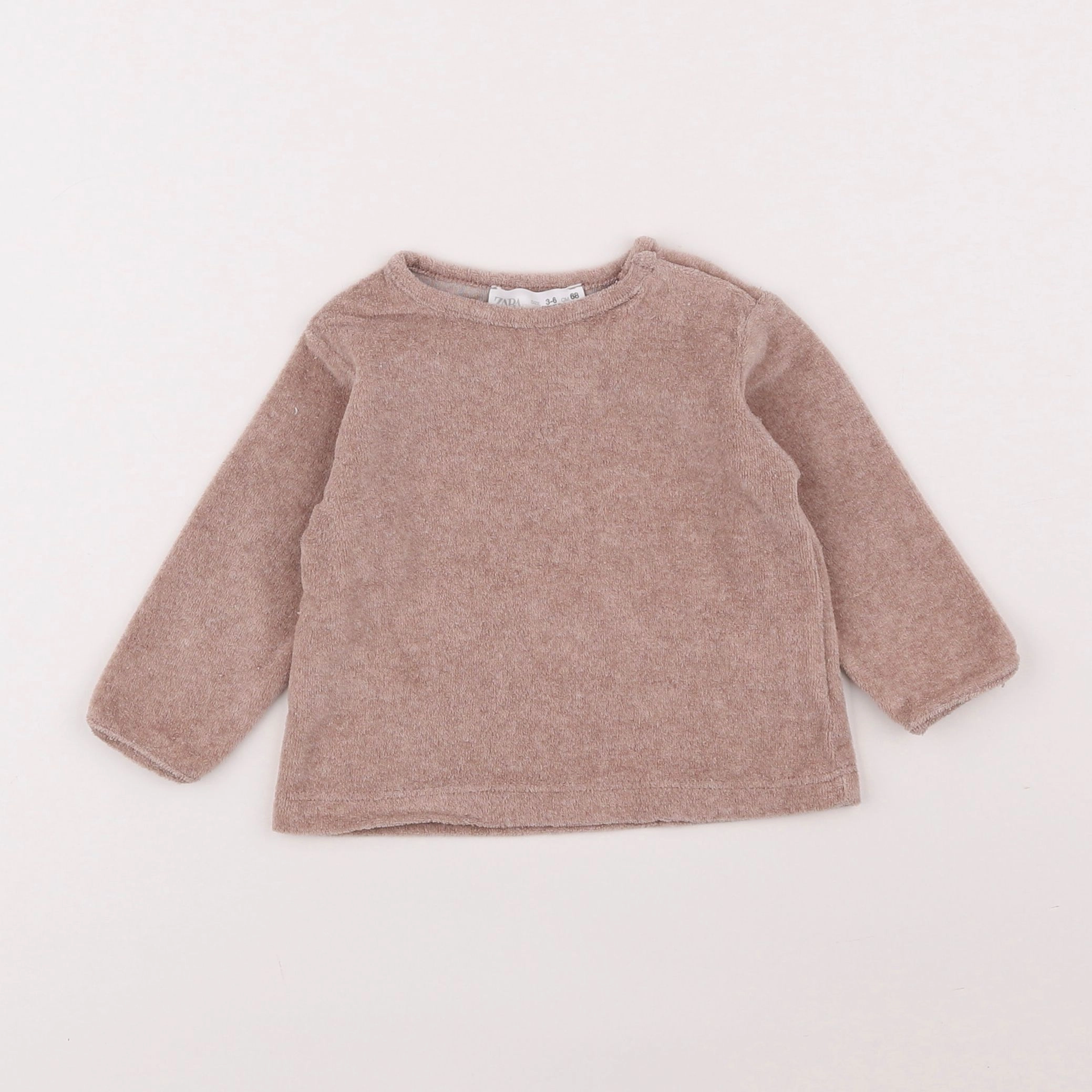 Zara - sweat marron - 3/6 mois