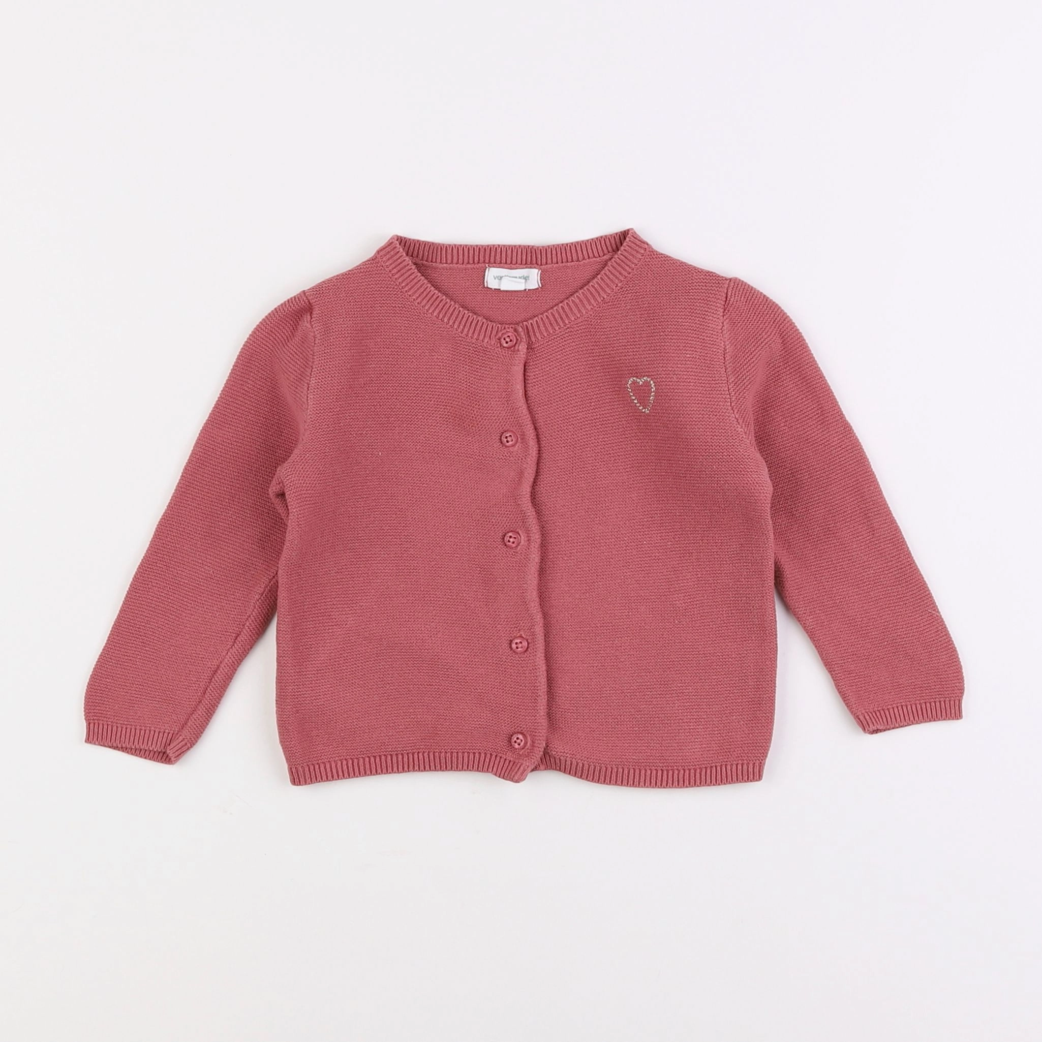 Vertbaudet - gilet rose - 9 mois