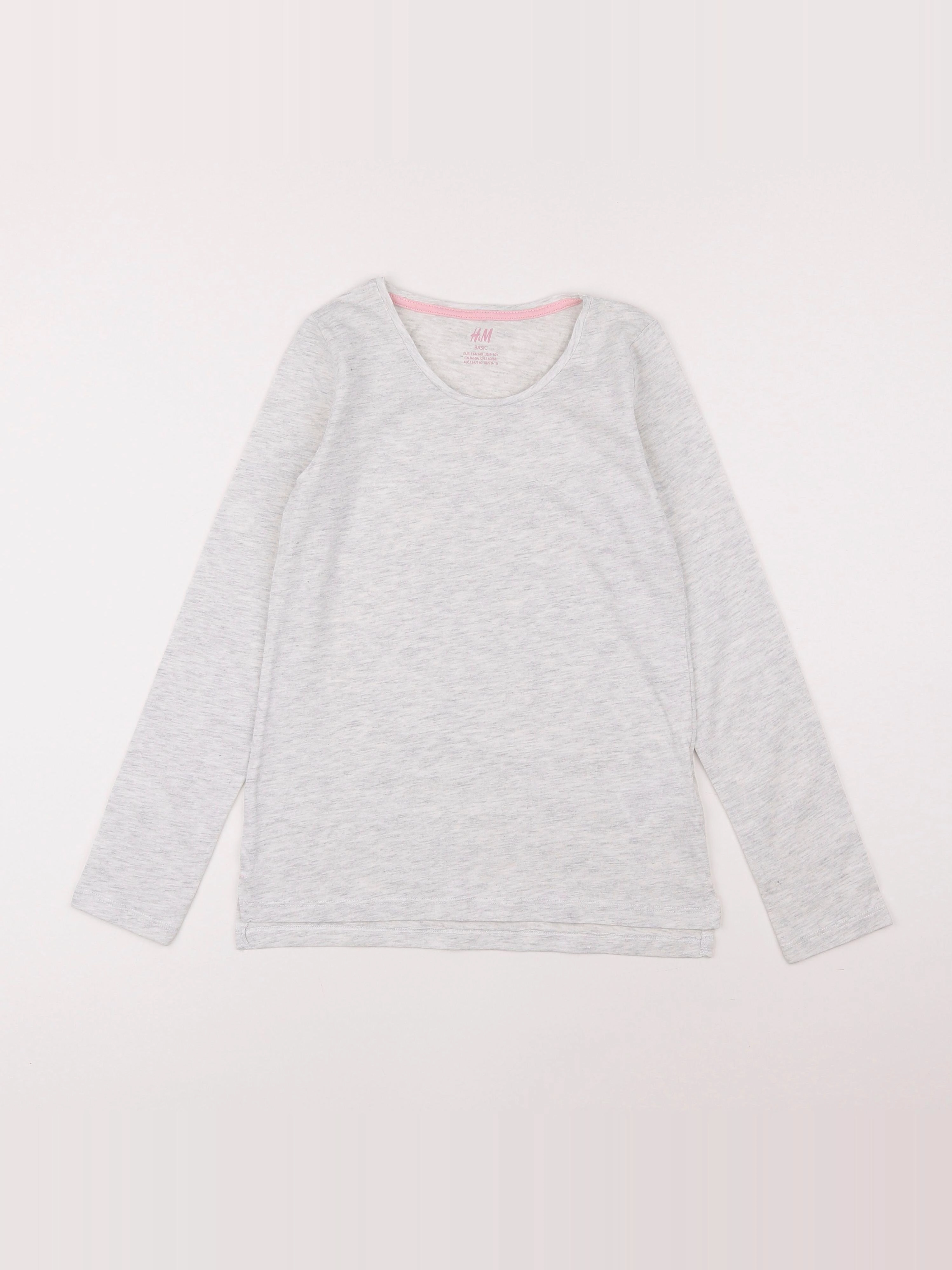 H&M - tee-shirt gris - 9/10 ans