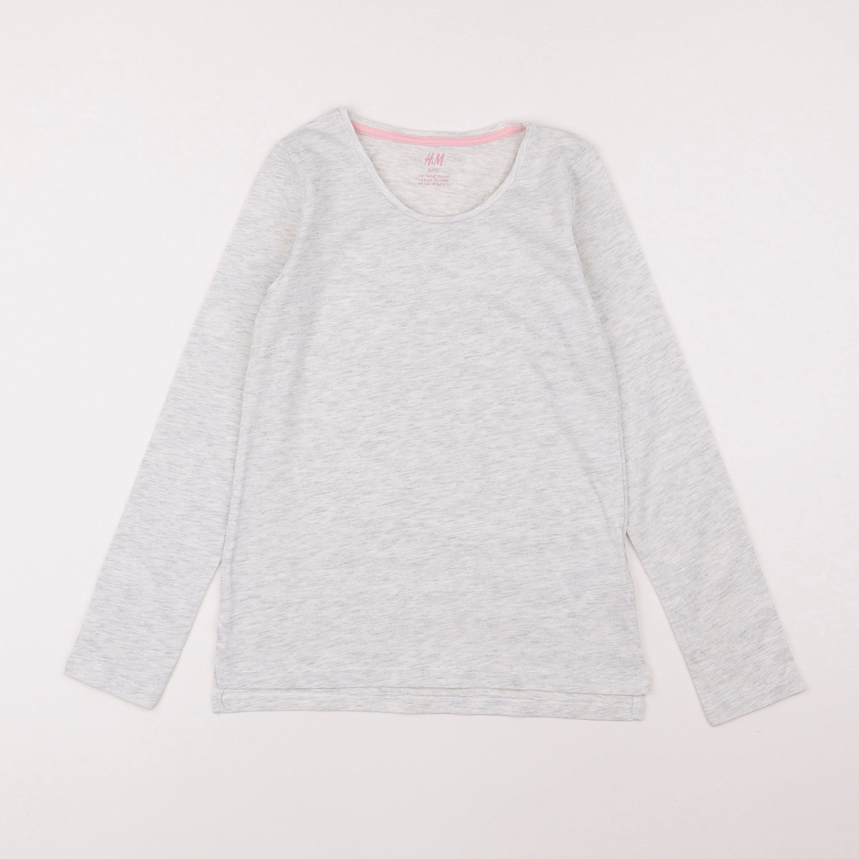 H&M - tee-shirt gris - 9/10 ans