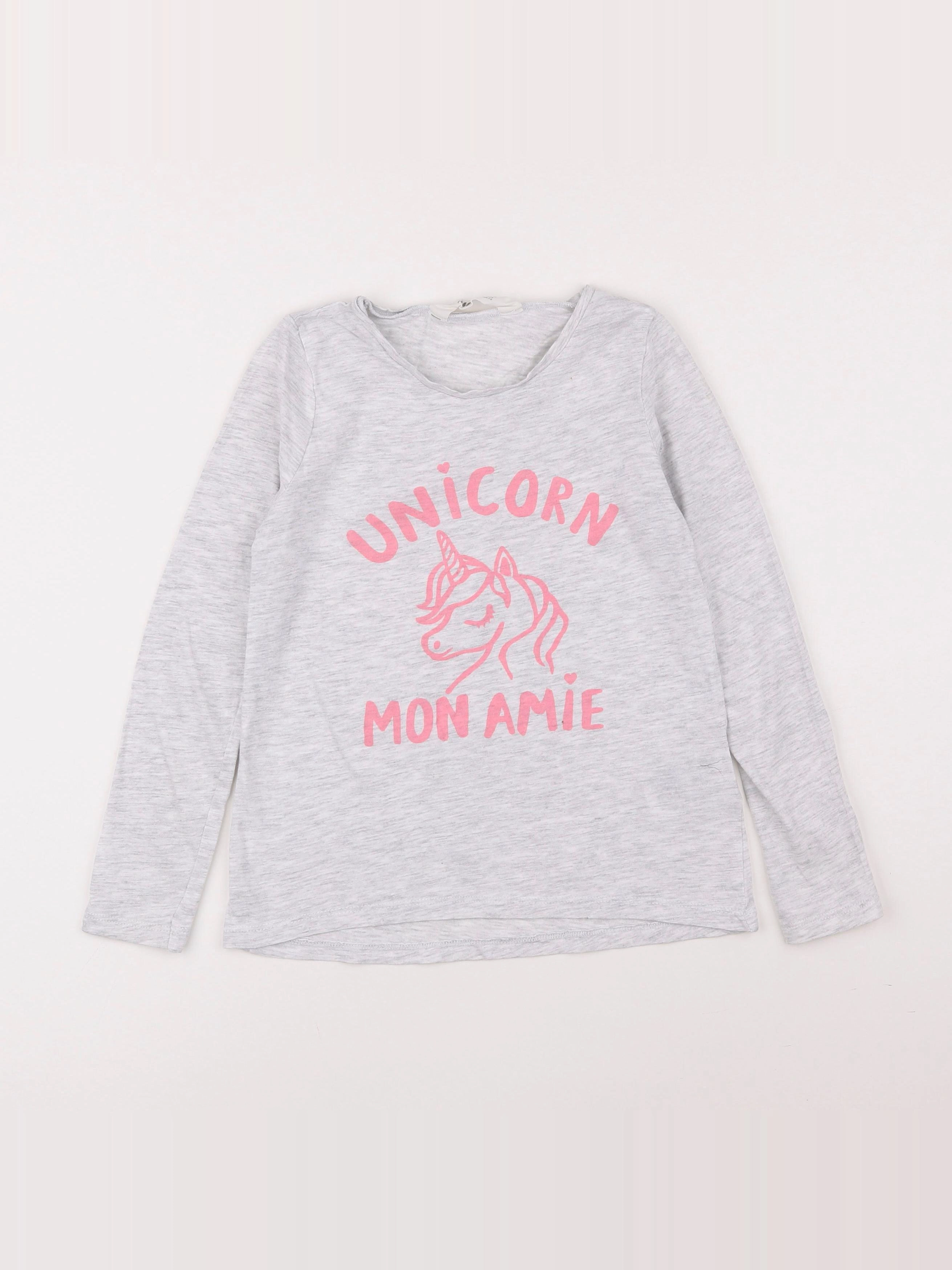 H&M - tee-shirt gris - 6/8 ans