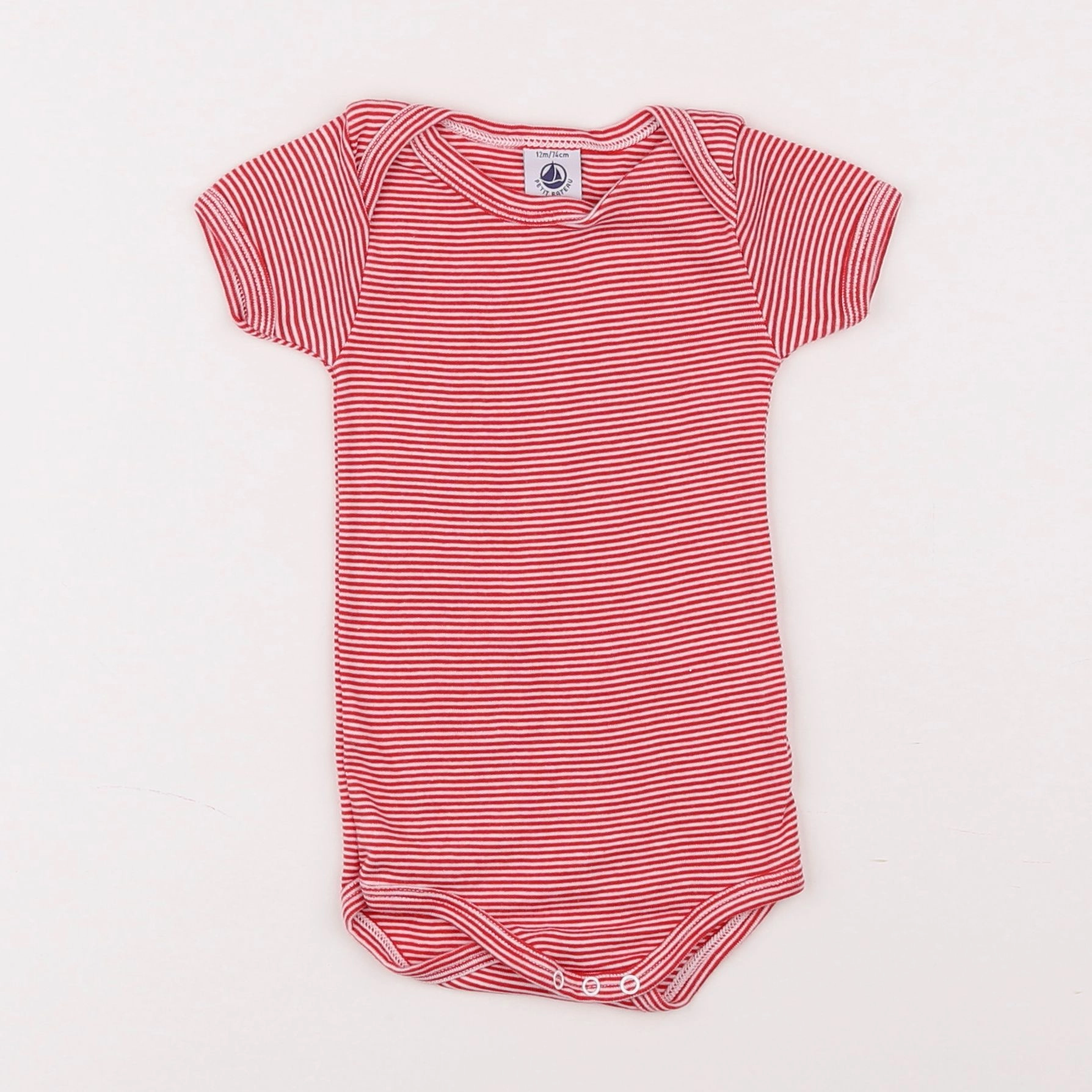 Petit Bateau - body rouge - 12 mois