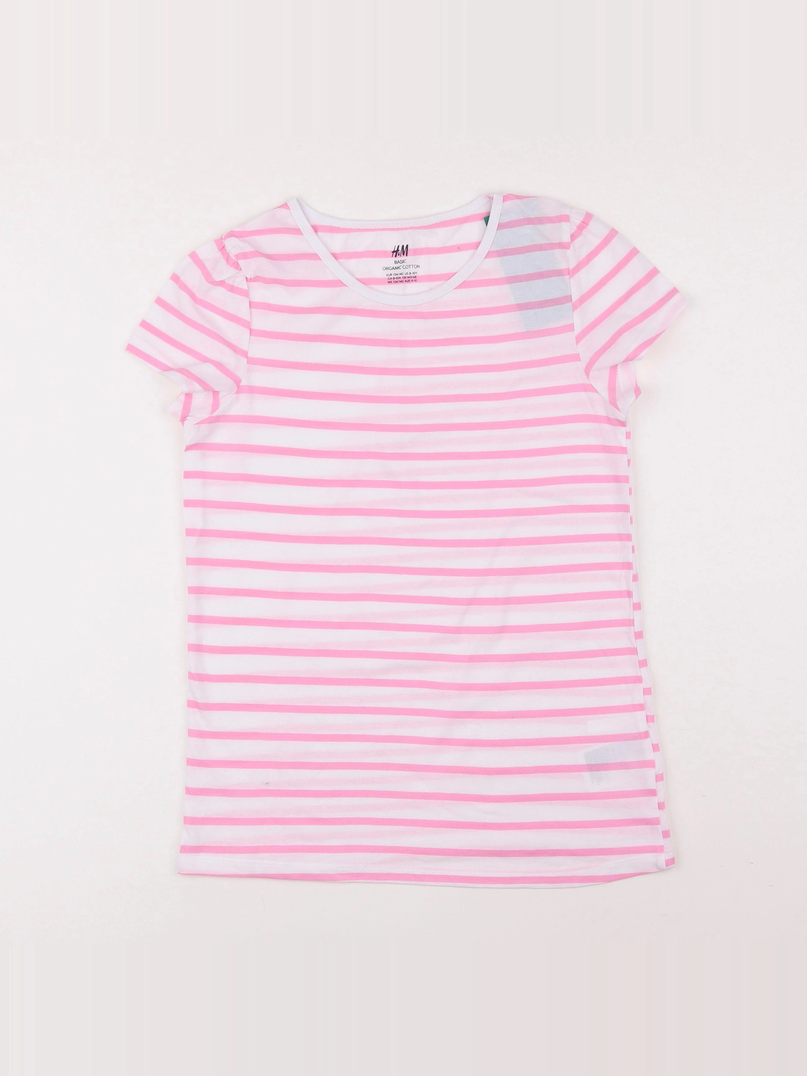 H&M - tee-shirt rose - 8/10 ans