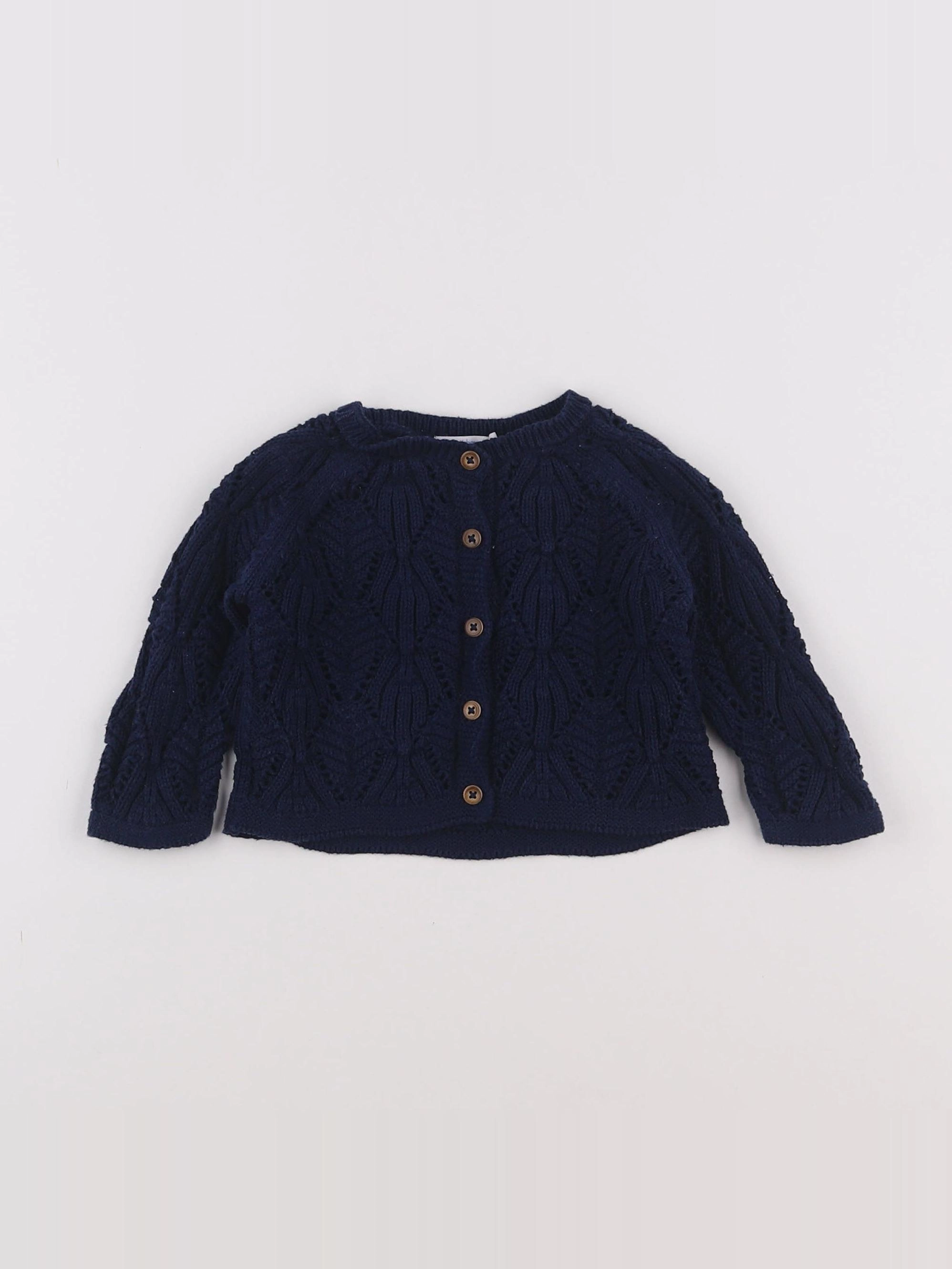 Boutchou - gilet bleu - 6 mois