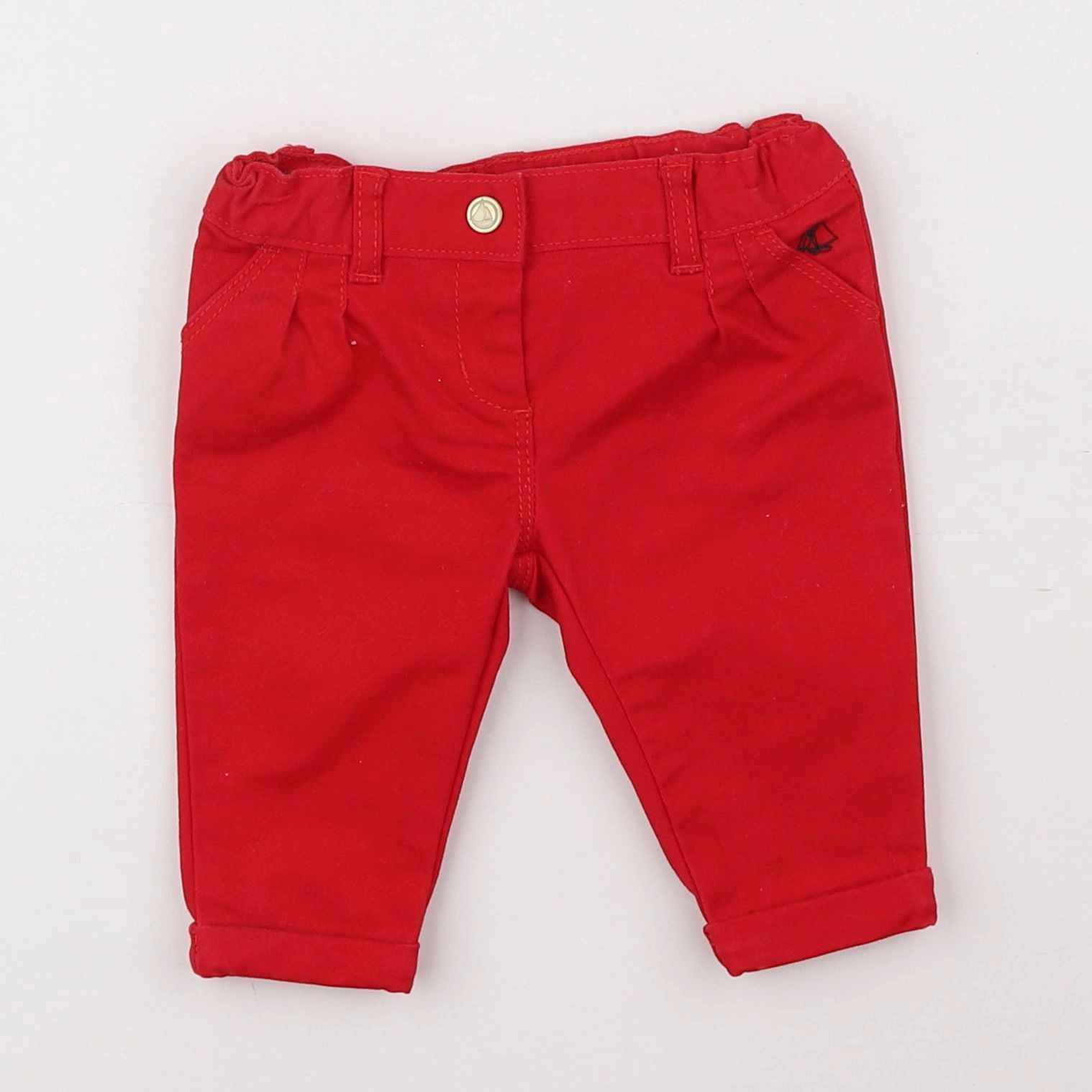 Petit Bateau - pantalon rouge - 3 mois