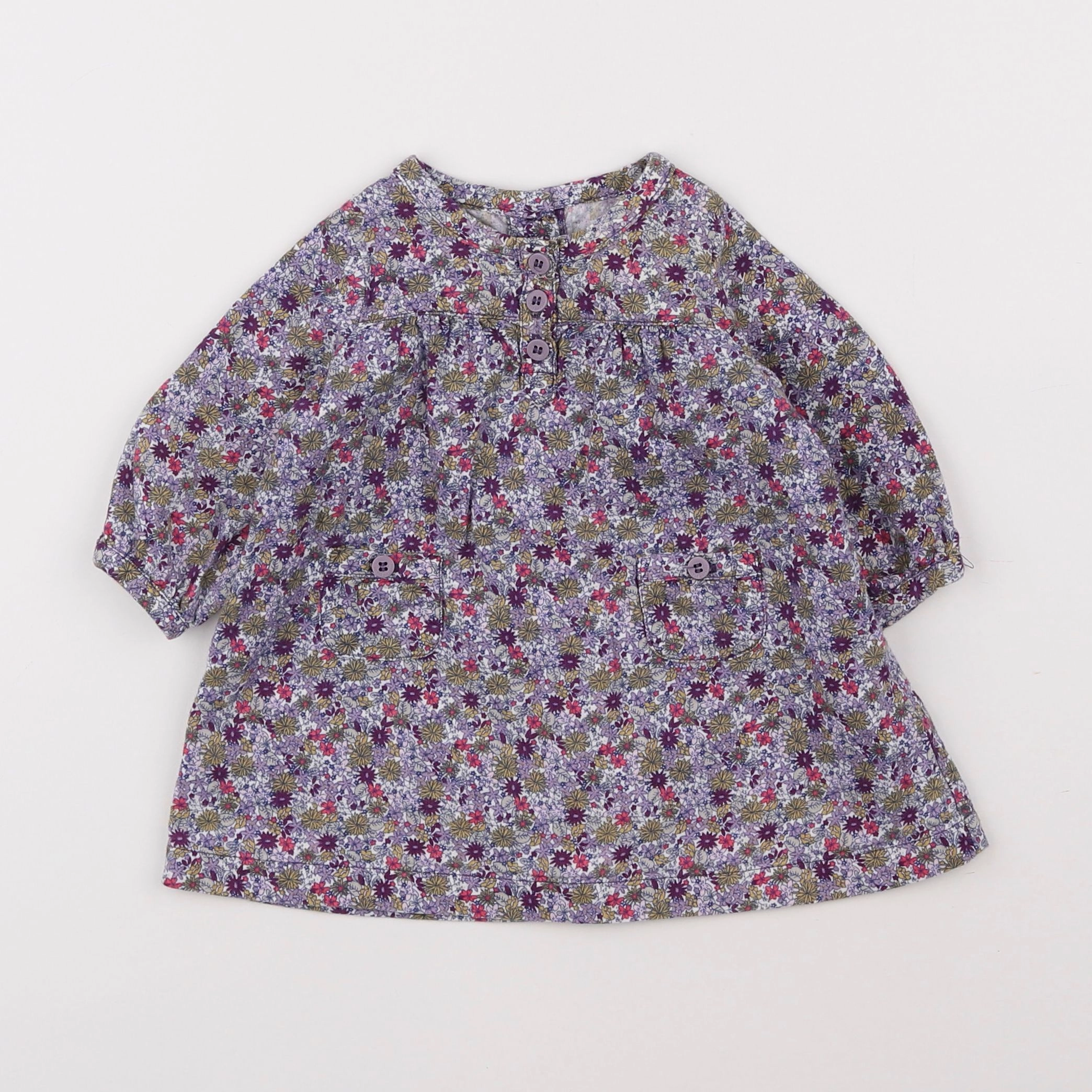 Petit Bateau - robe violet - 3 mois
