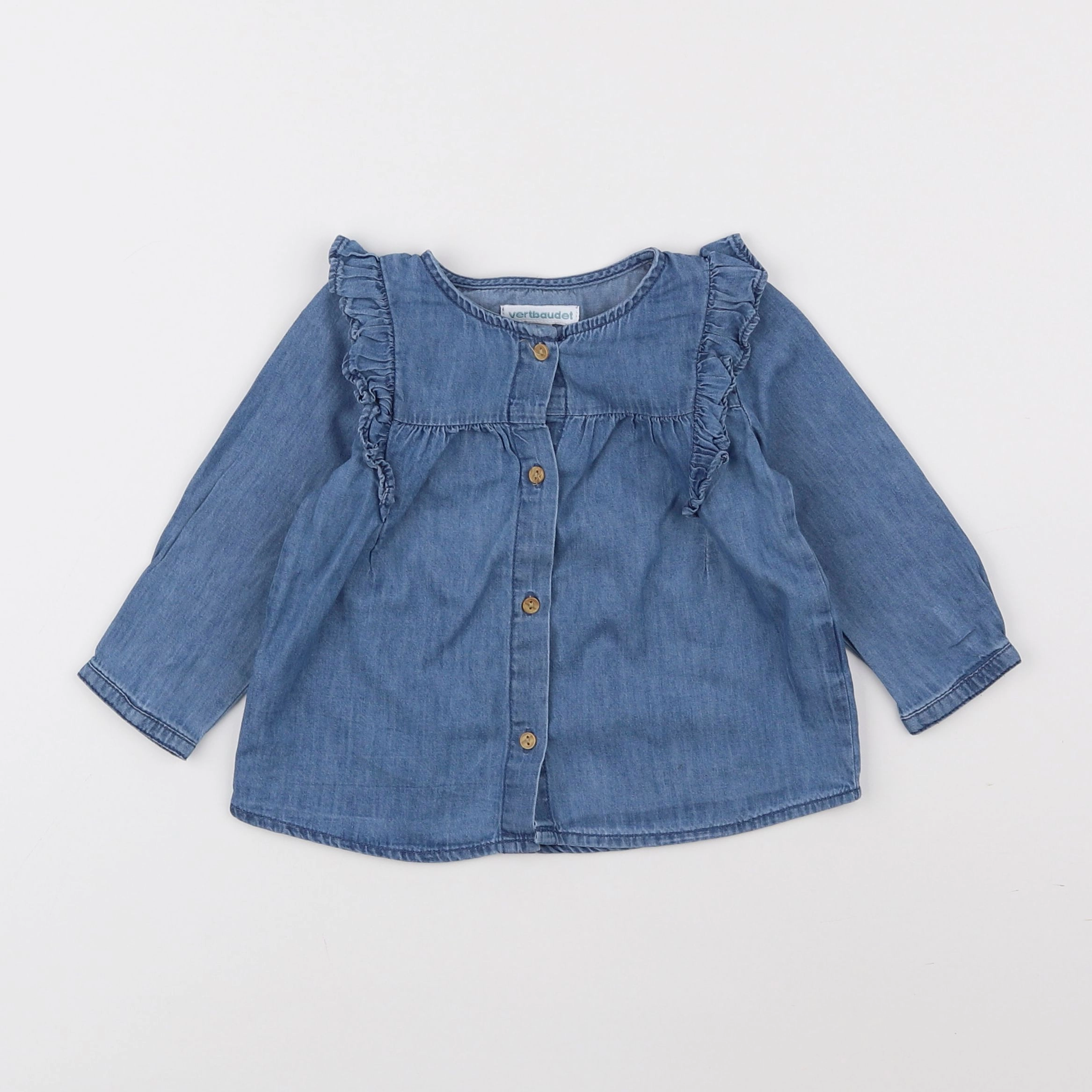 Vertbaudet - blouse bleu - 12 mois