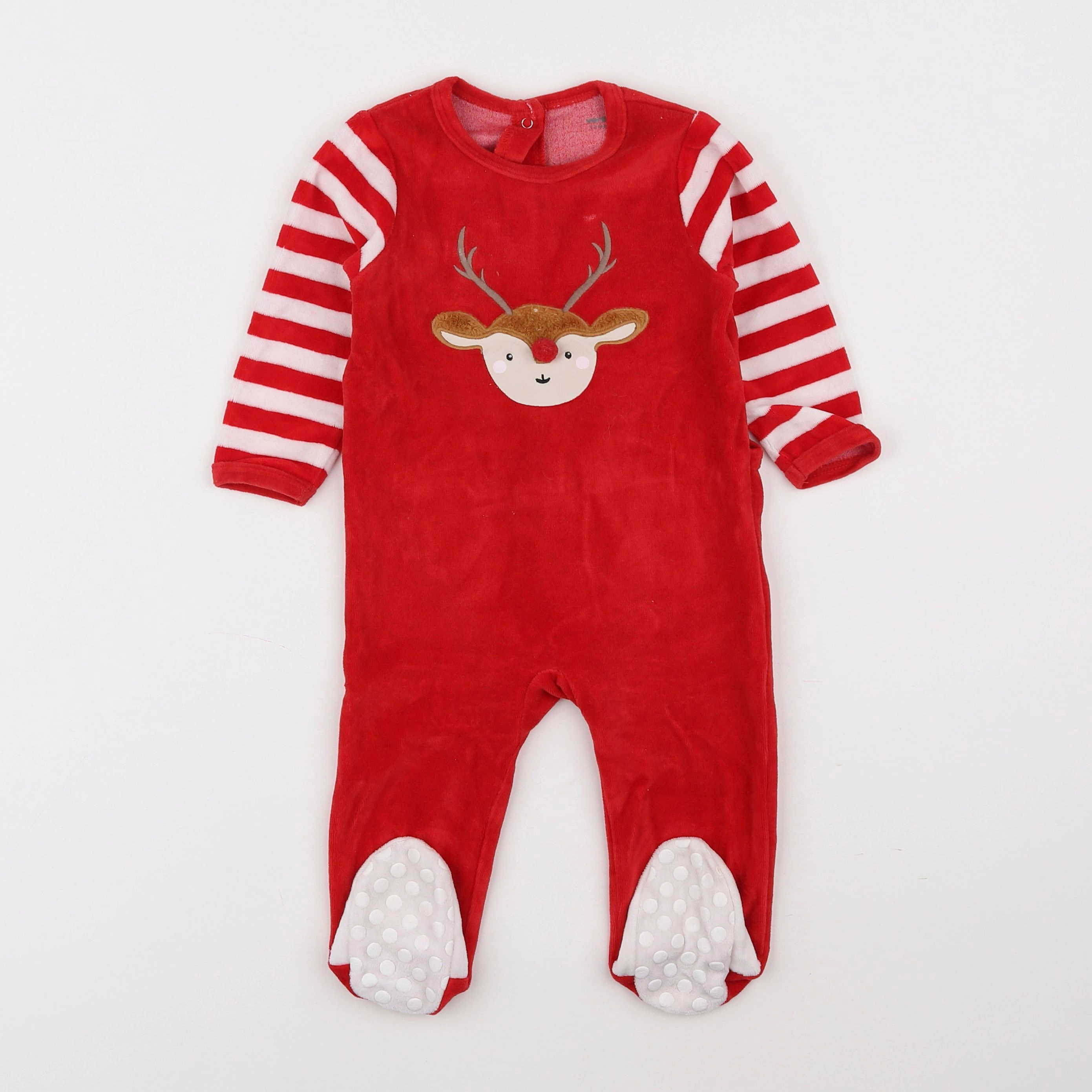 Vertbaudet - pyjama velours rouge - 12 mois