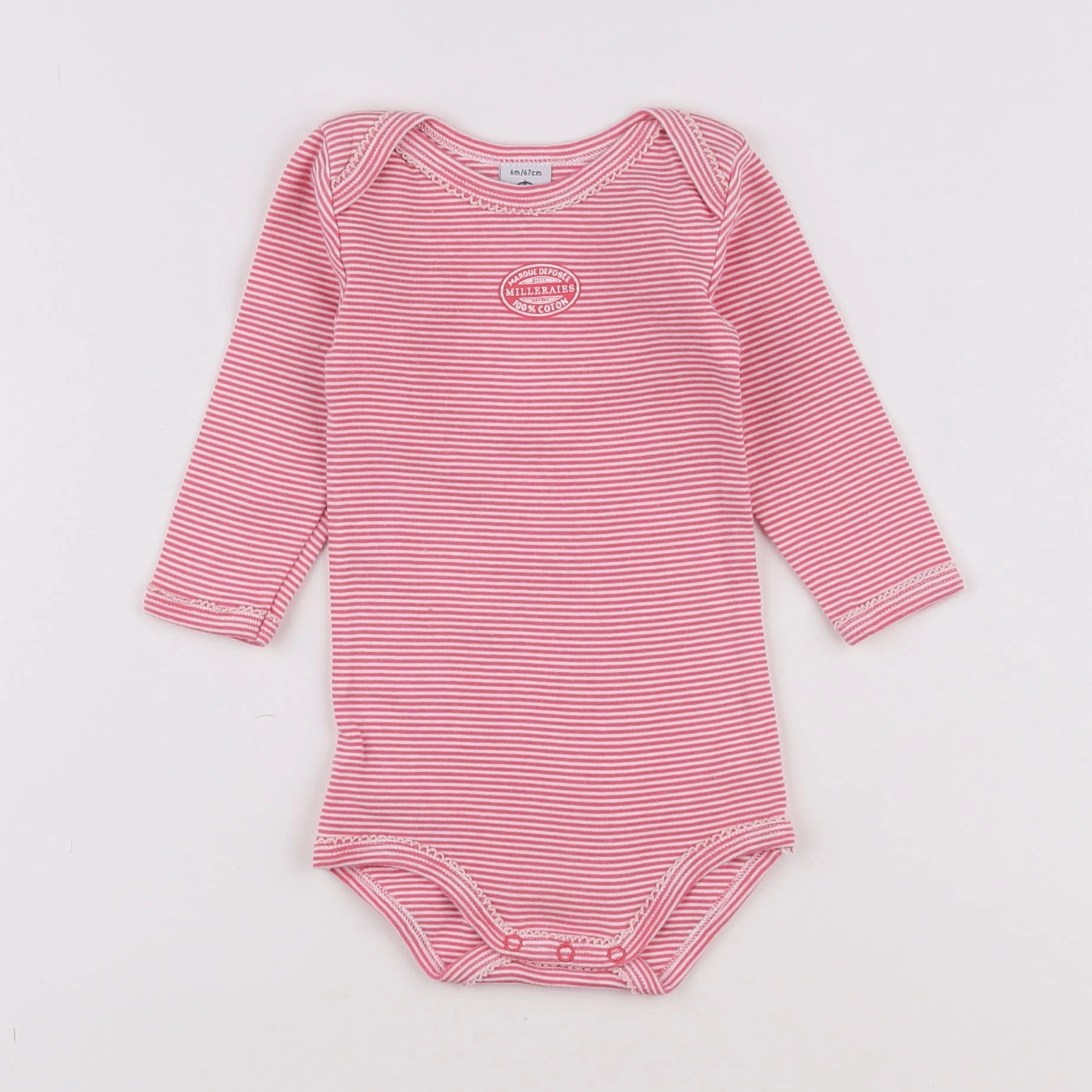 Petit Bateau - body rose - 6 mois