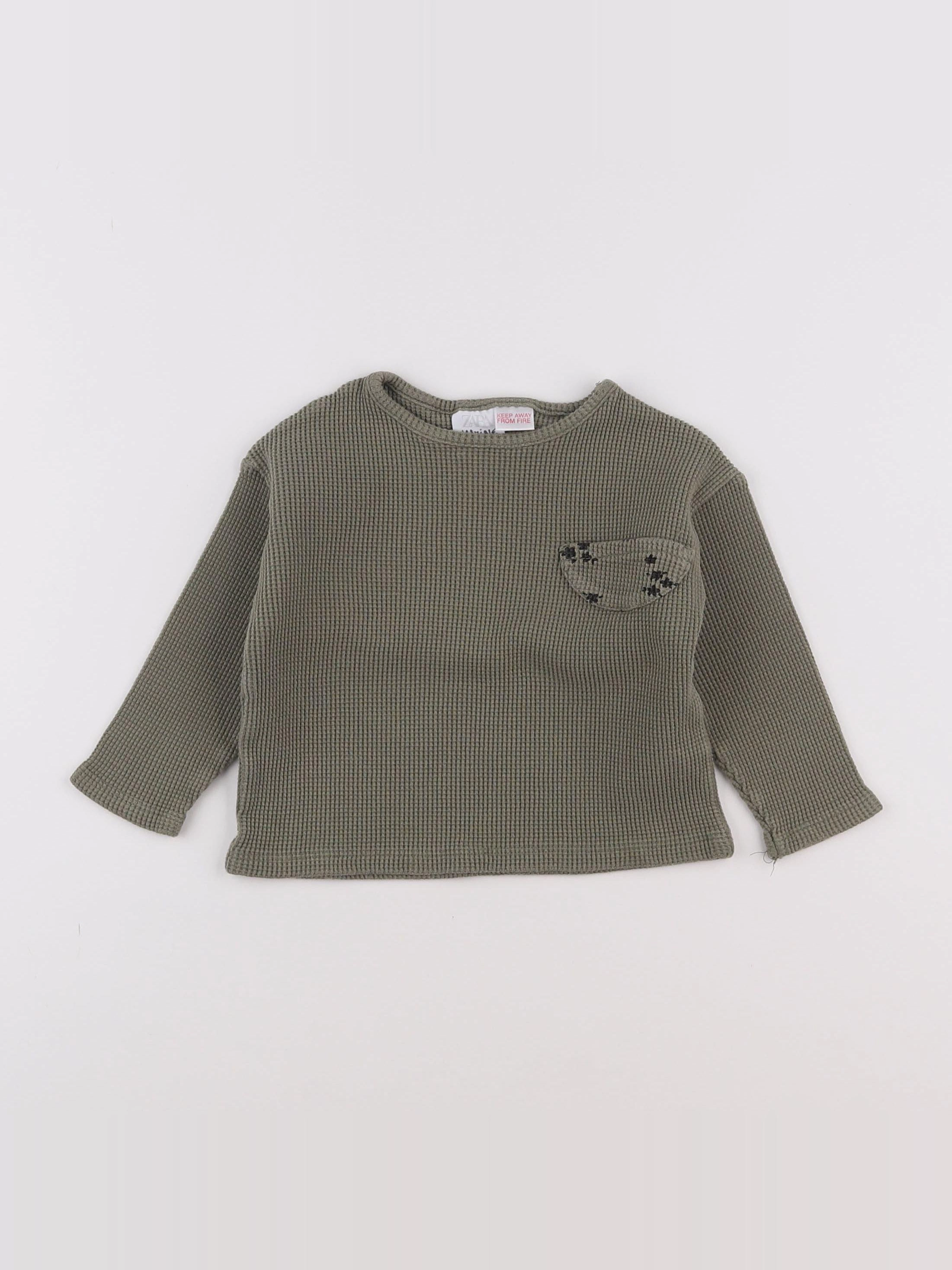 Zara - tee-shirt vert - 6/9 mois
