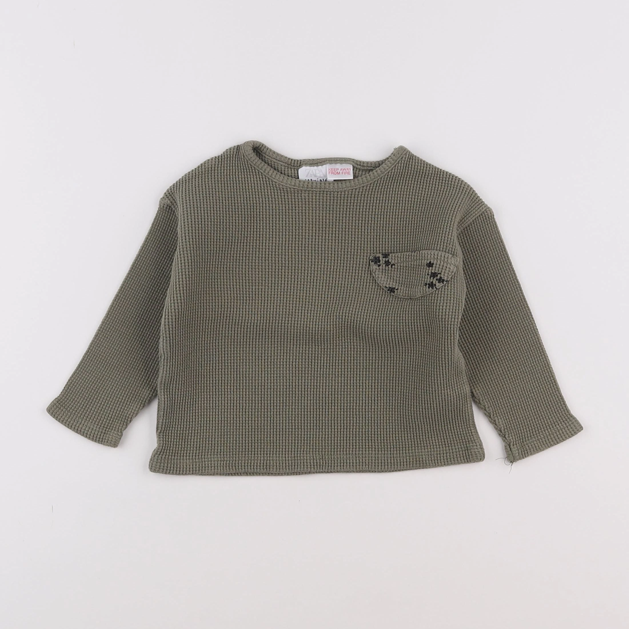 Zara - tee-shirt vert - 6/9 mois