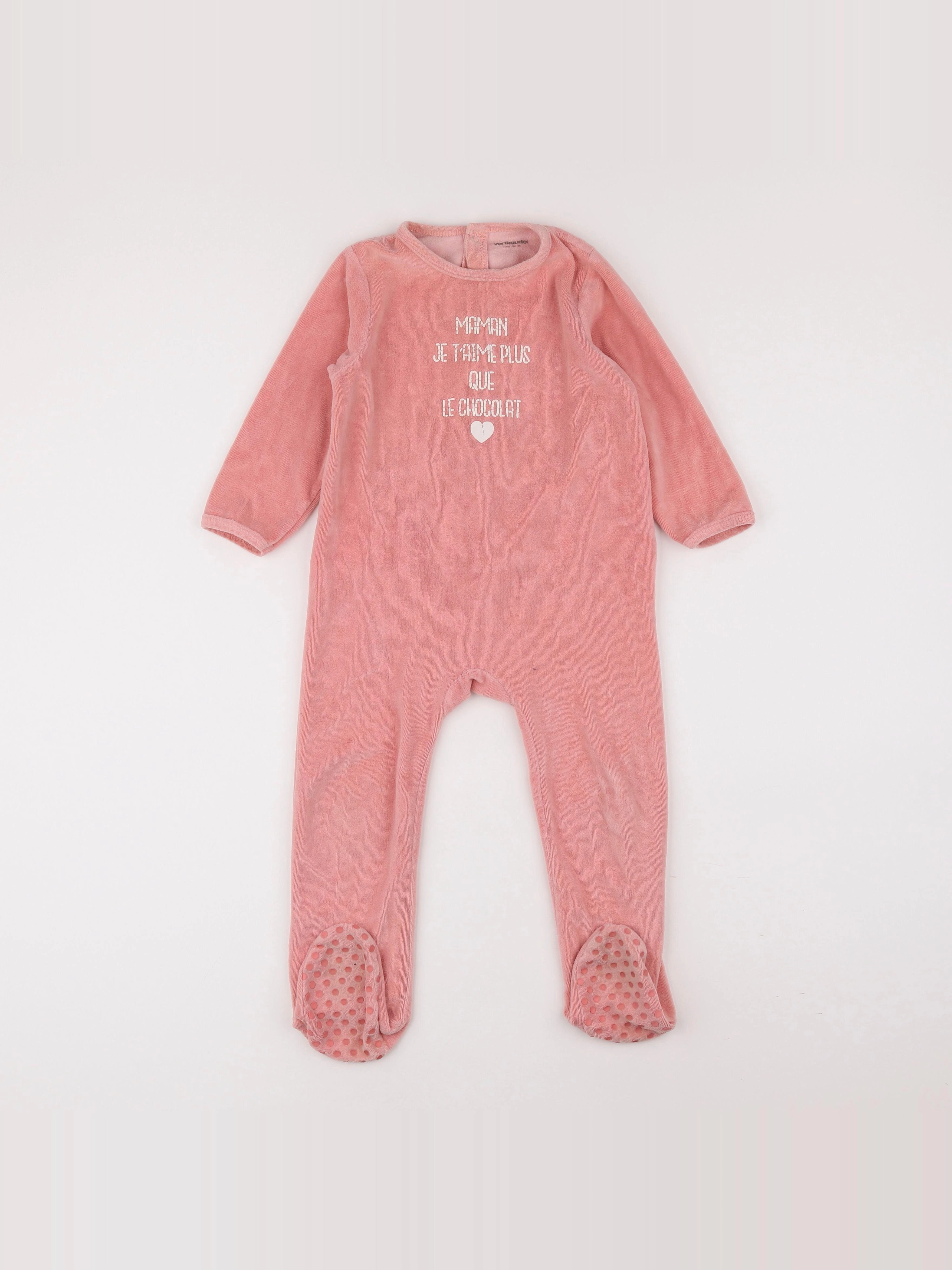 Vertbaudet - pyjama velours rose - 3 ans