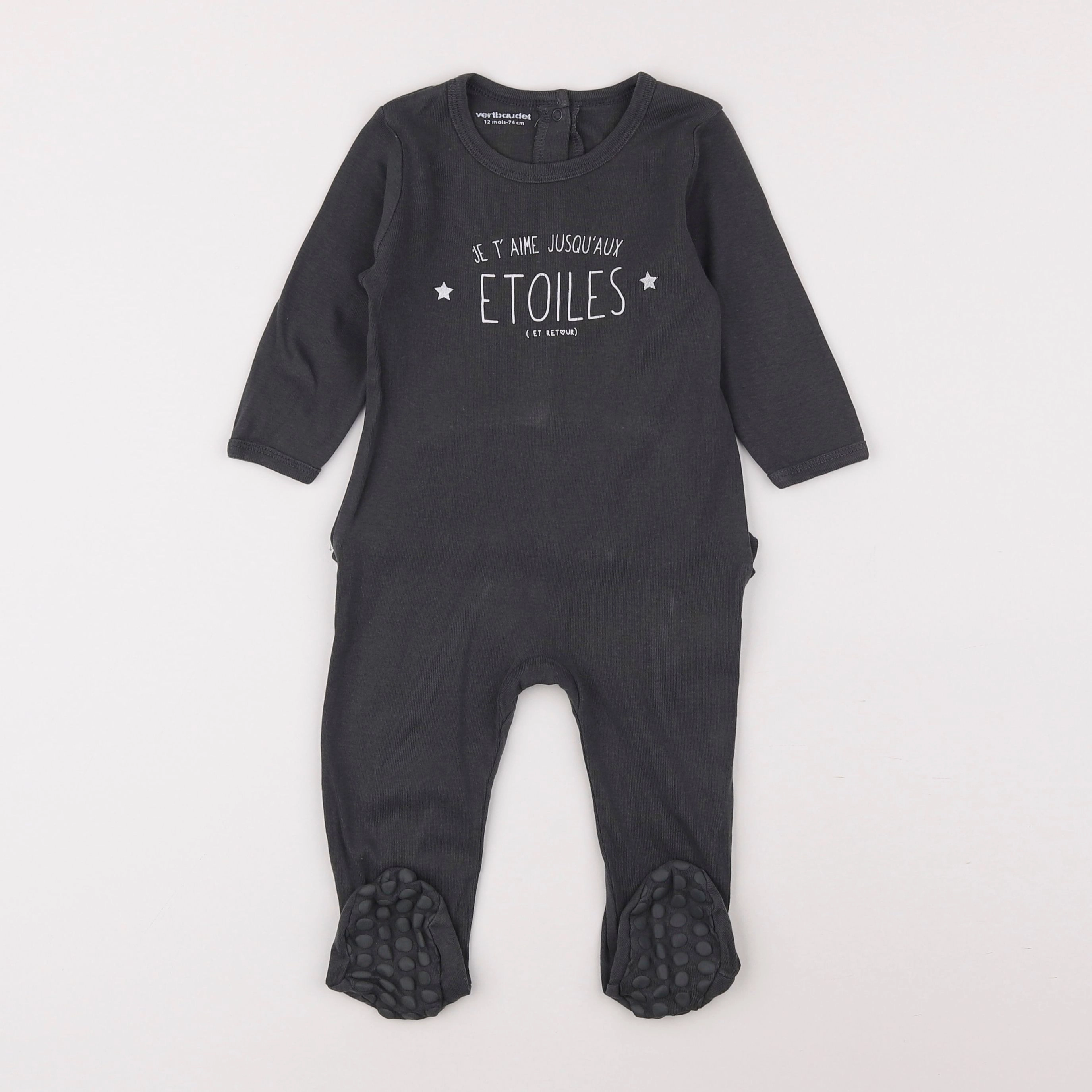 Vertbaudet - pyjama coton gris - 12 mois