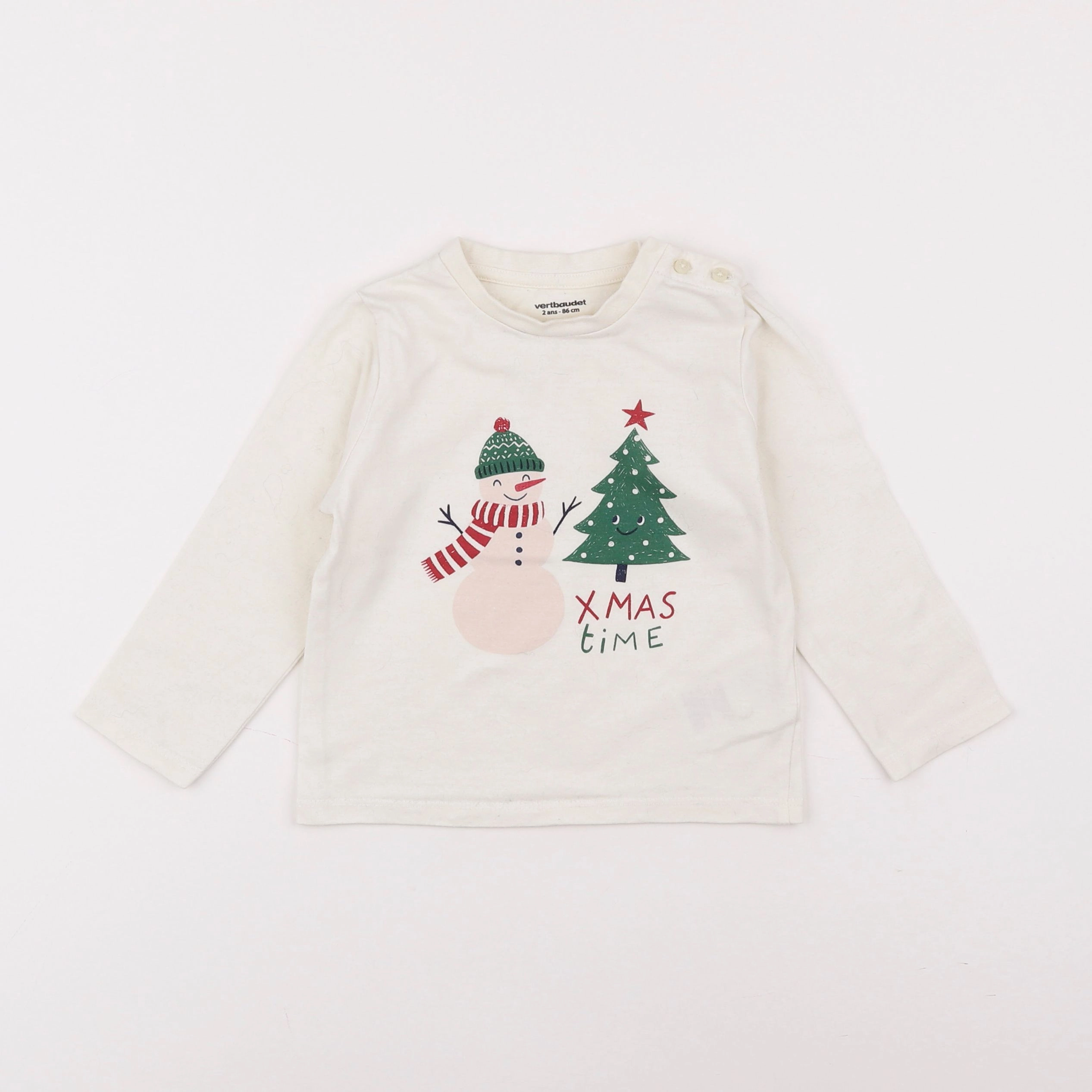 Vertbaudet - tee-shirt blanc - 2 ans