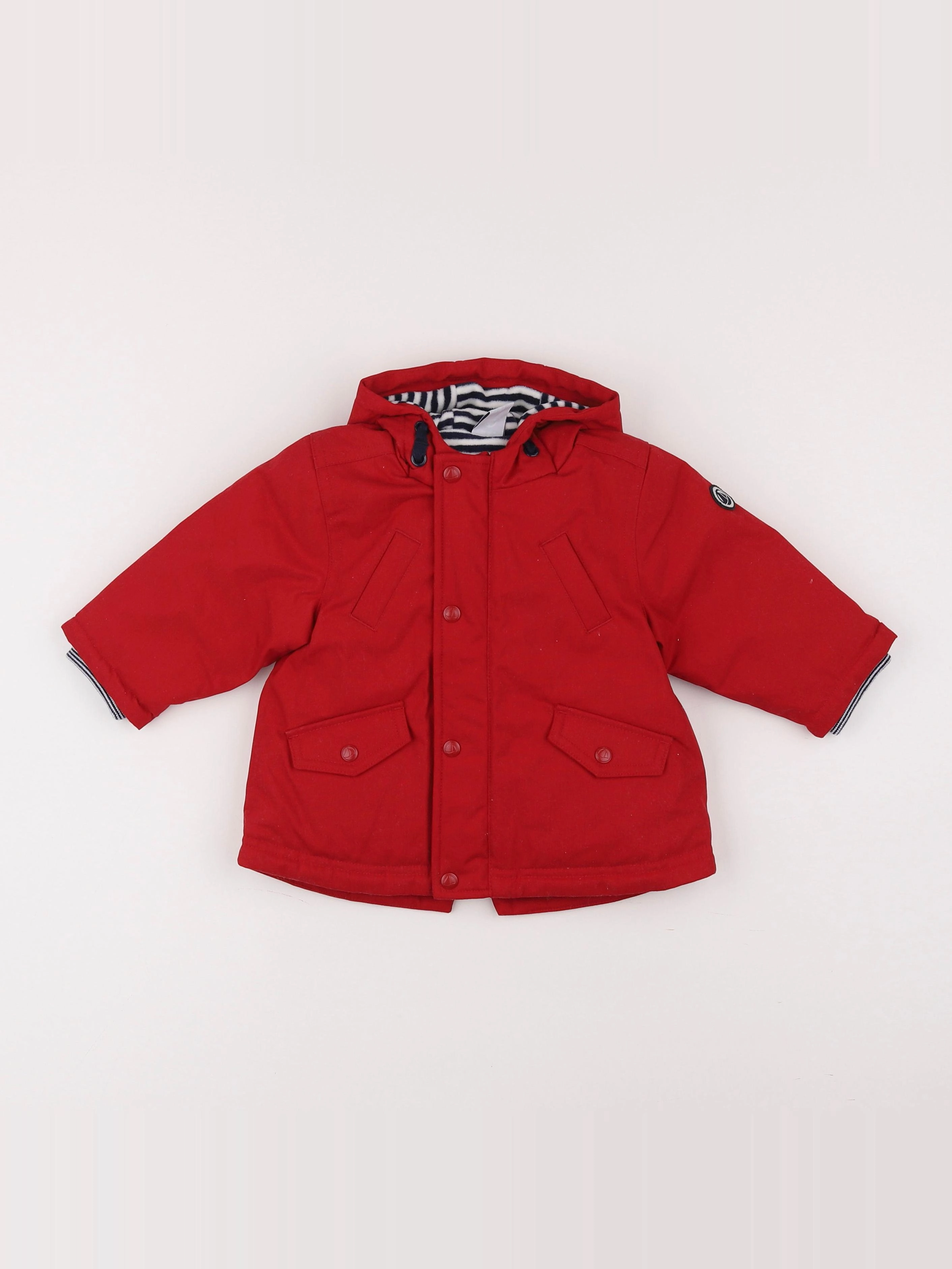 Petit Bateau - manteau rouge - 6 mois