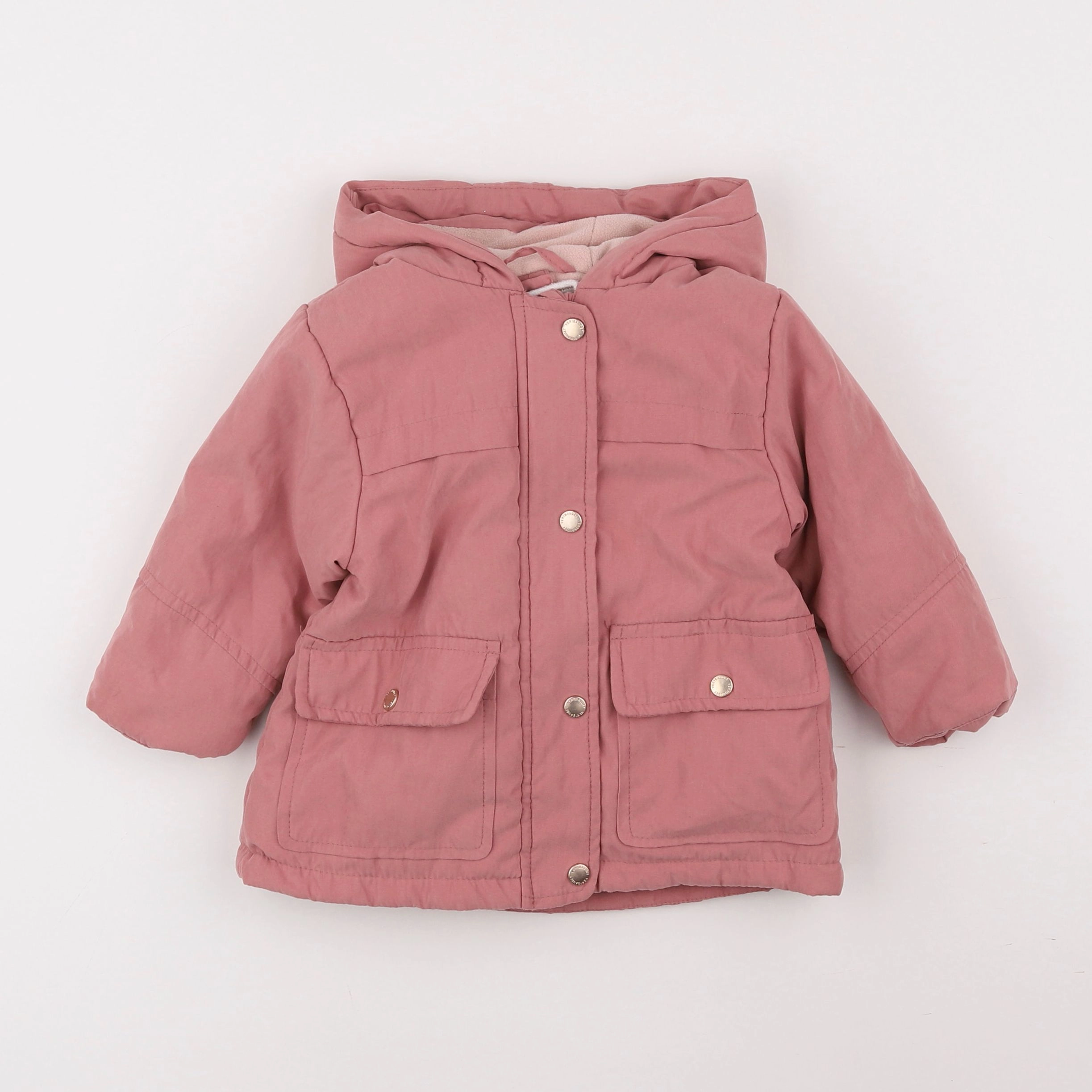 Vertbaudet - manteau doublure amovible rose - 12 mois