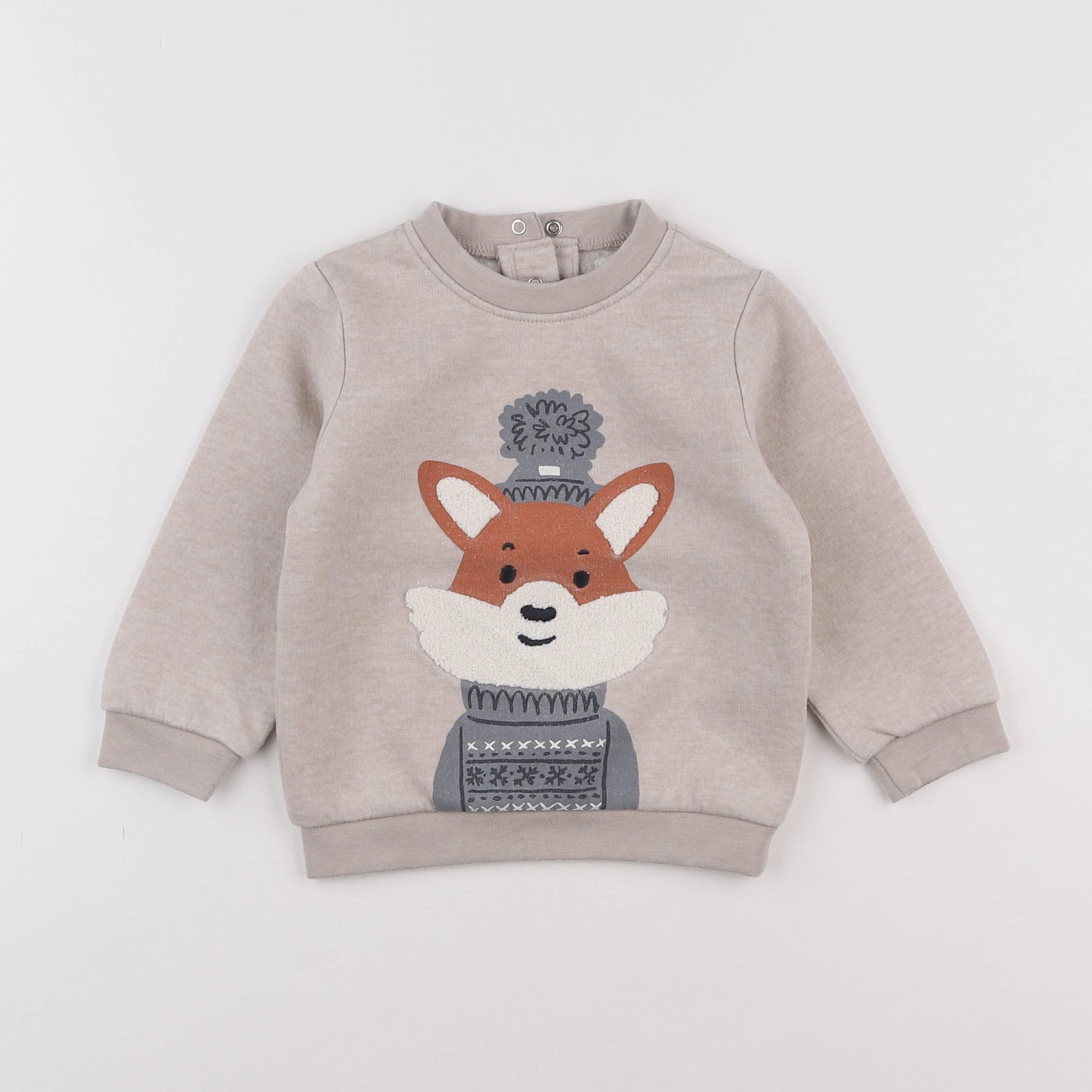 Vertbaudet - sweat beige - 18 mois