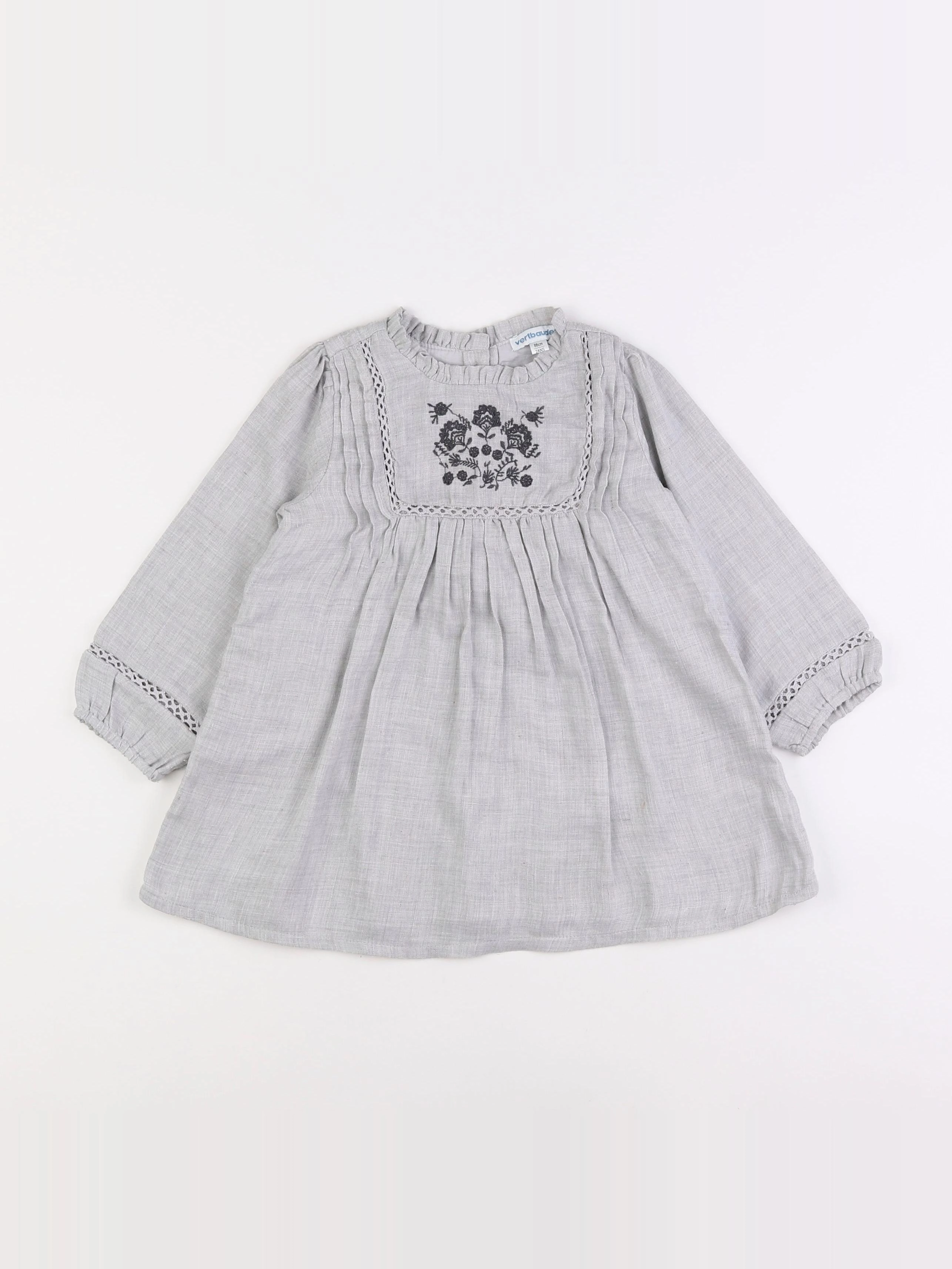 Vertbaudet - robe gris - 2 ans