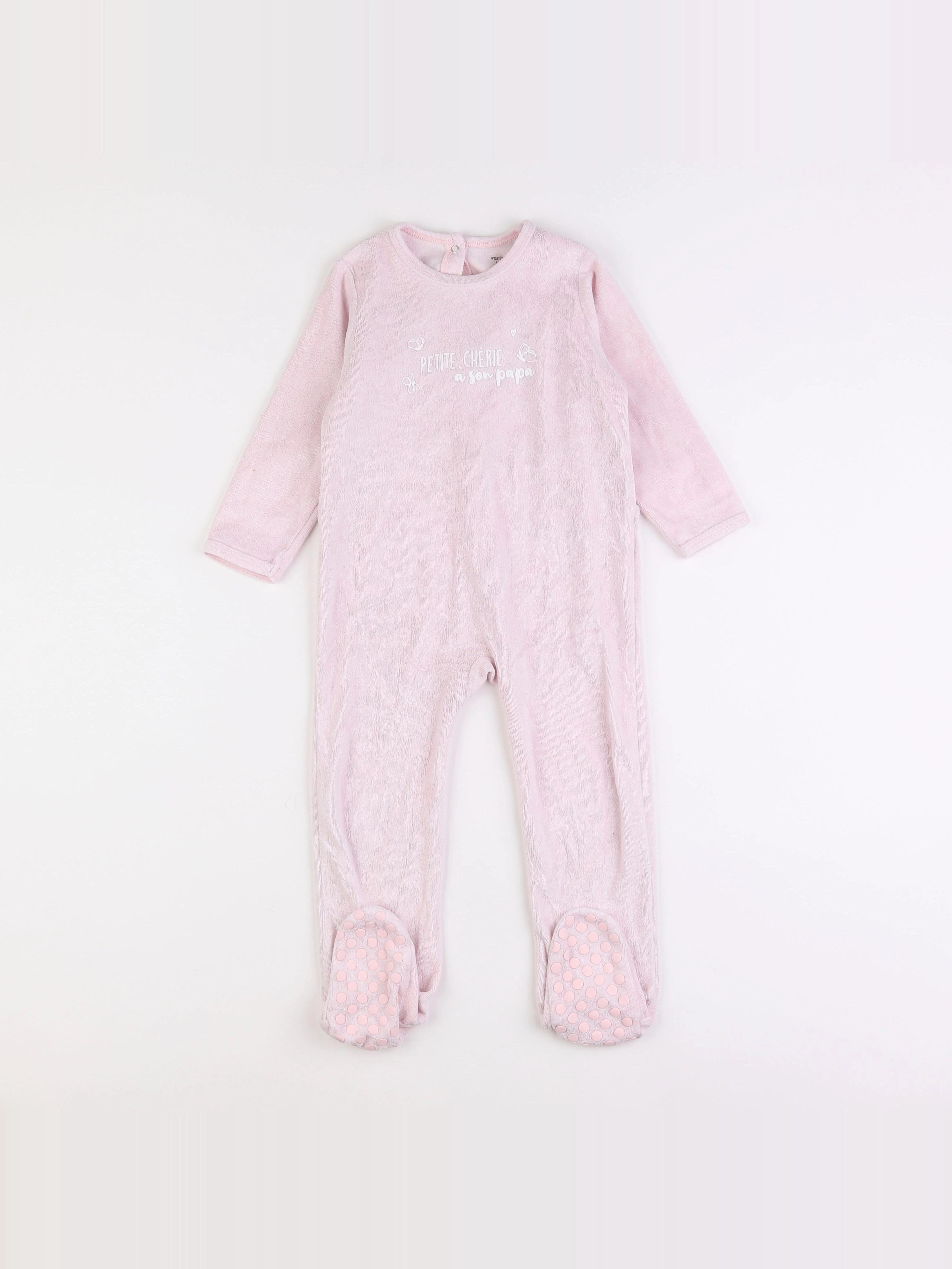 Vertbaudet - pyjama velours rose - 3 ans