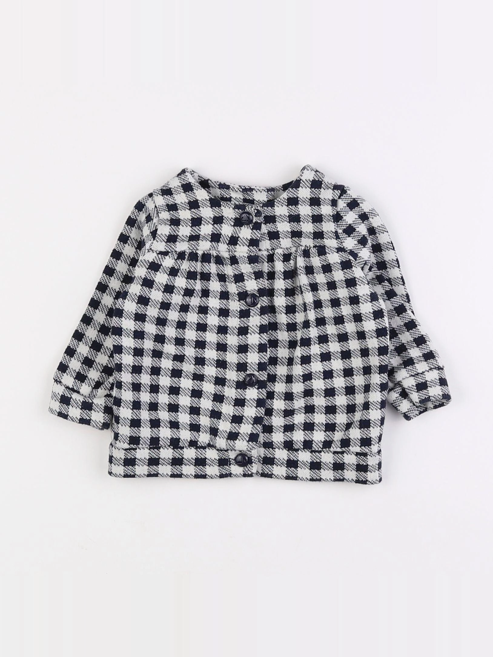 Petit Bateau - sweat bleu, blanc - 6 mois
