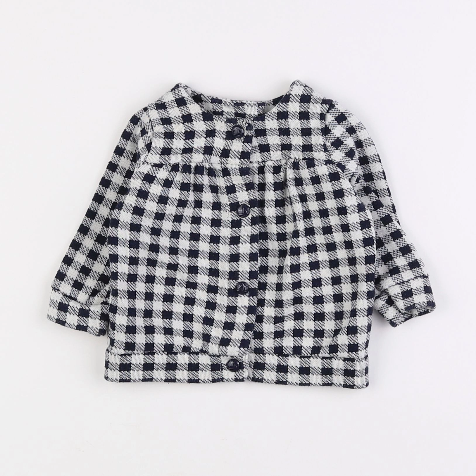 Petit Bateau - sweat bleu, blanc - 6 mois