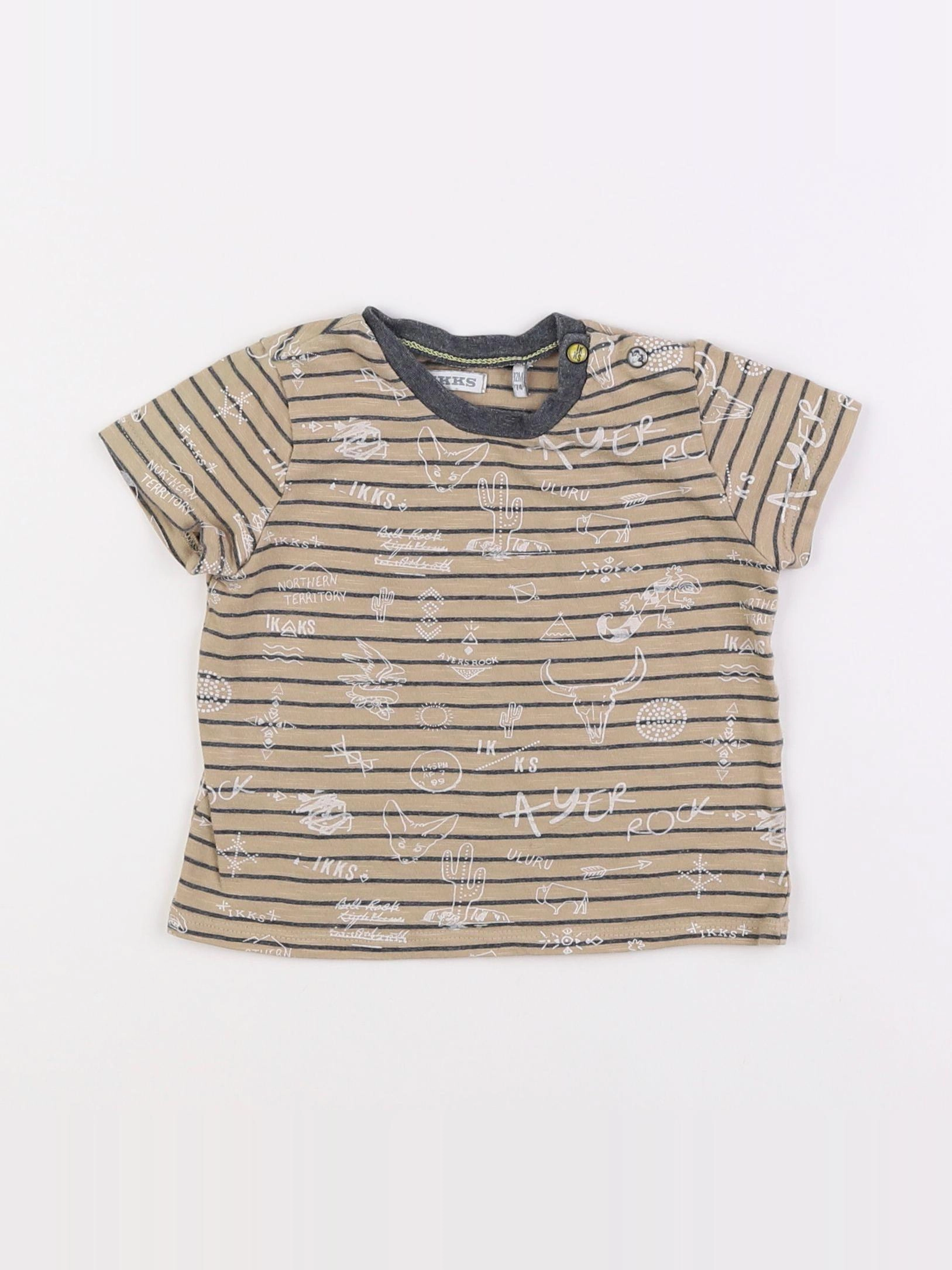 IKKS - tee-shirt beige - 12 mois