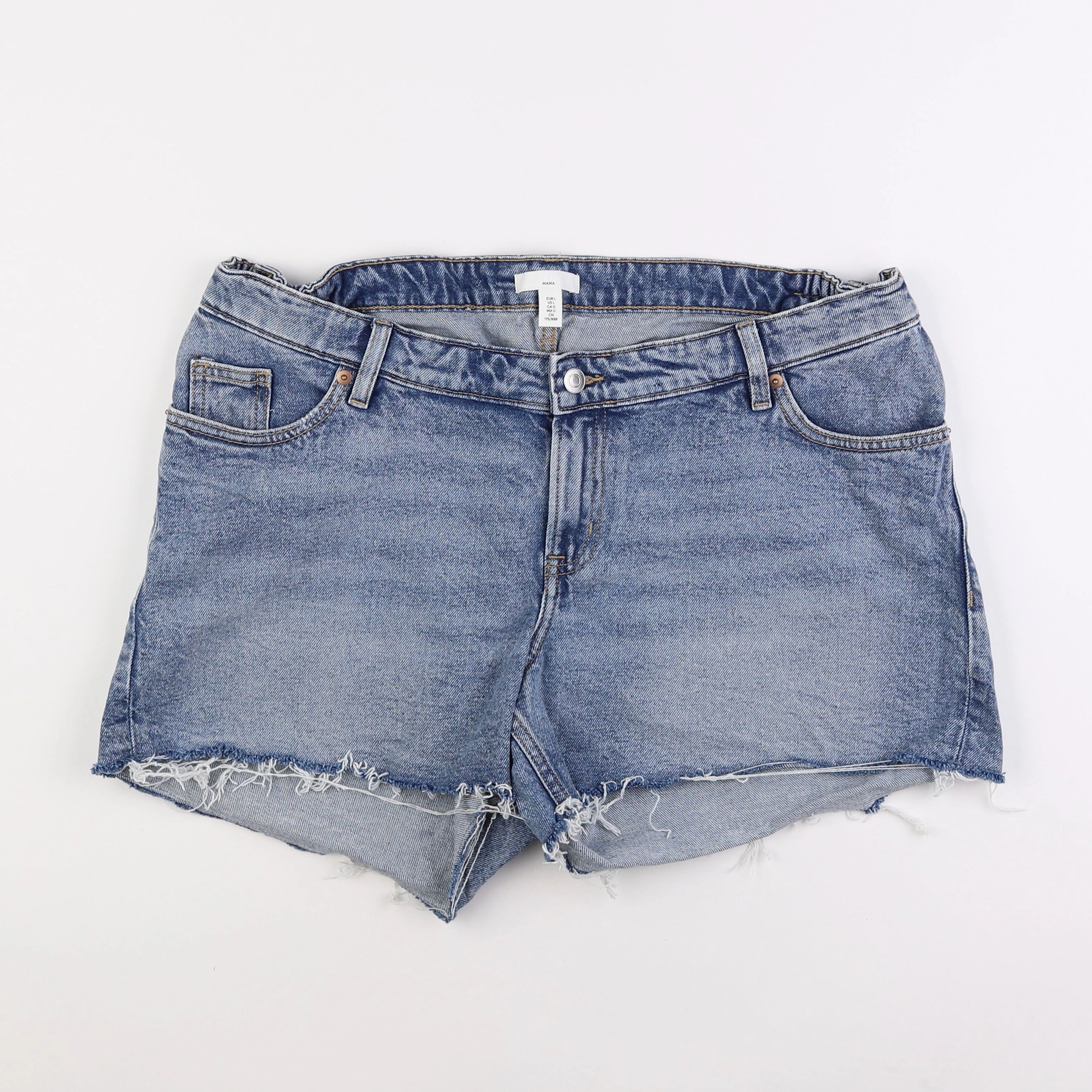 H&M - short grossesse bleu - l